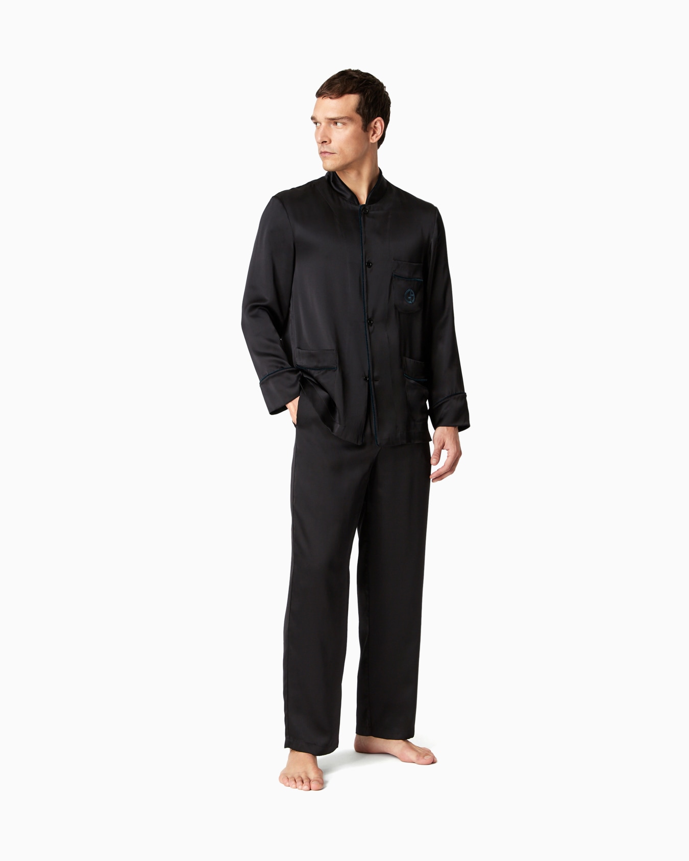 Silk monogrammed pyjamas Slide 1