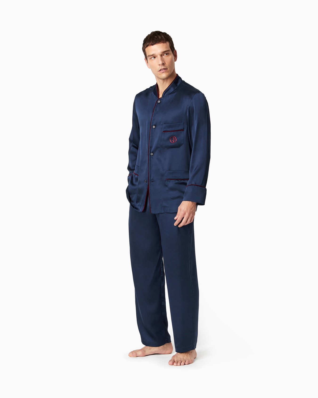 Silk monogrammed pyjamas Slide 1