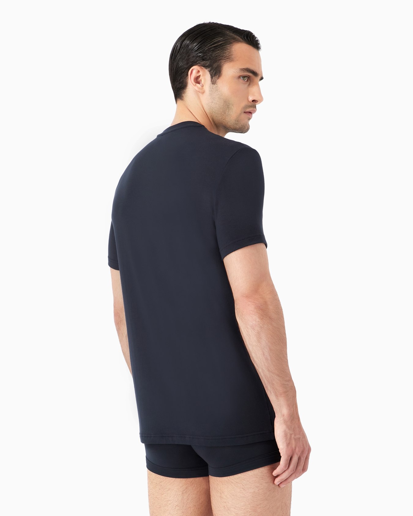 Stretch-jersey loungewear short-sleeved T-shirt Slide 2