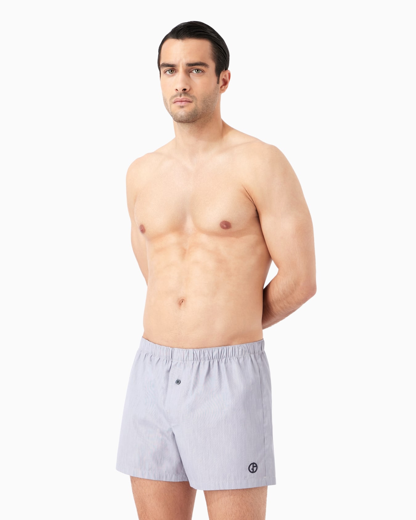 Cotton boxers with embroidered logo Slide 1
