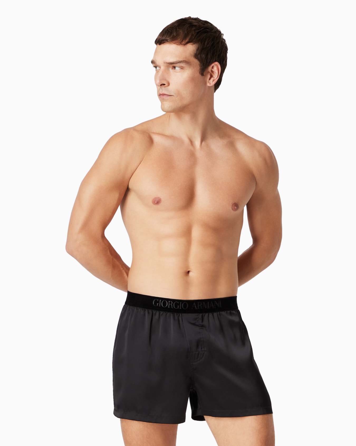 Silk and velvet boxers Slide 1