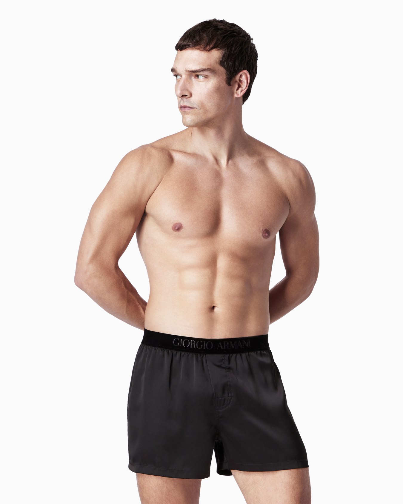 Silk and velvet boxers Slide 1