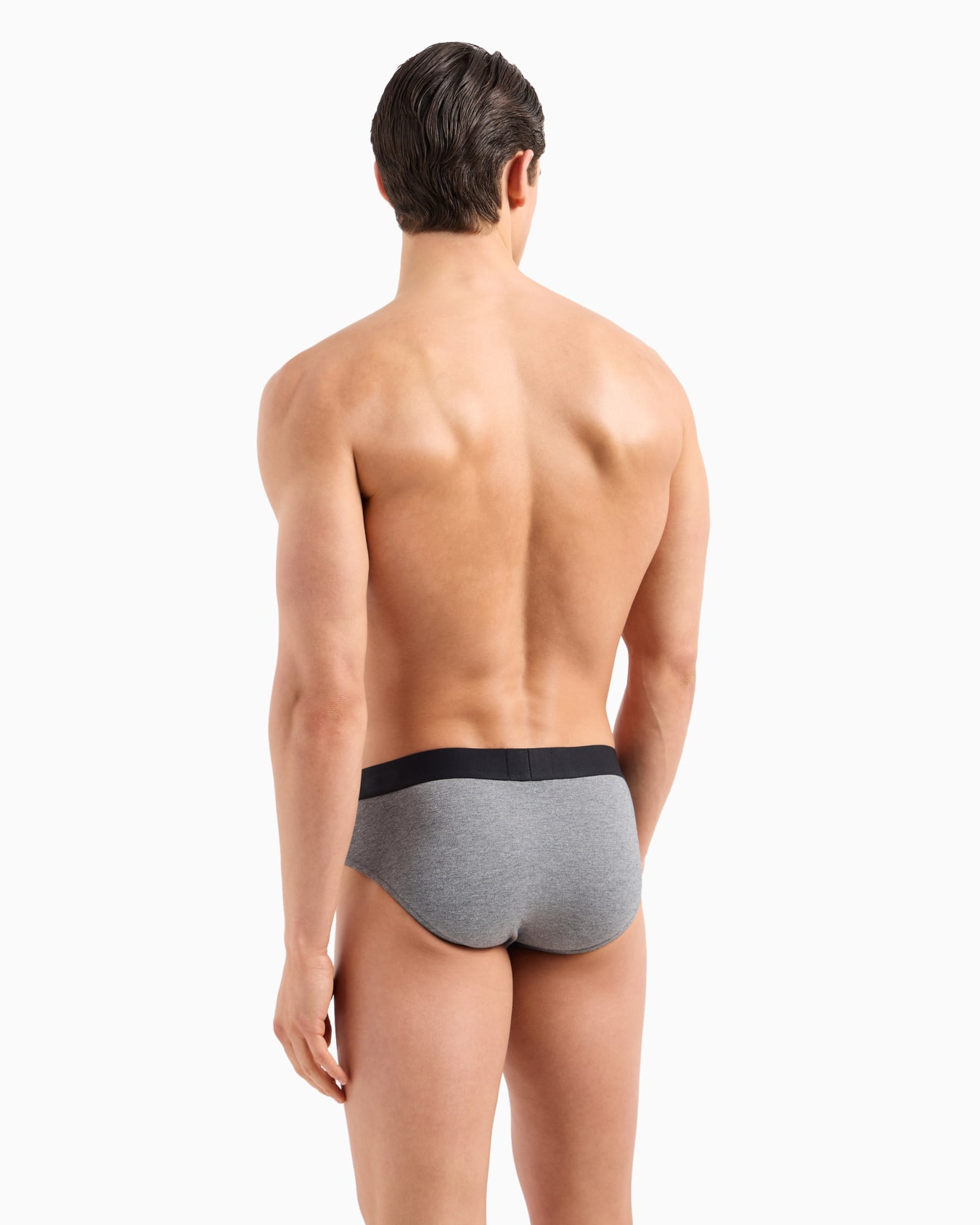 Stretch piqué briefs with logo waistband Slide 2