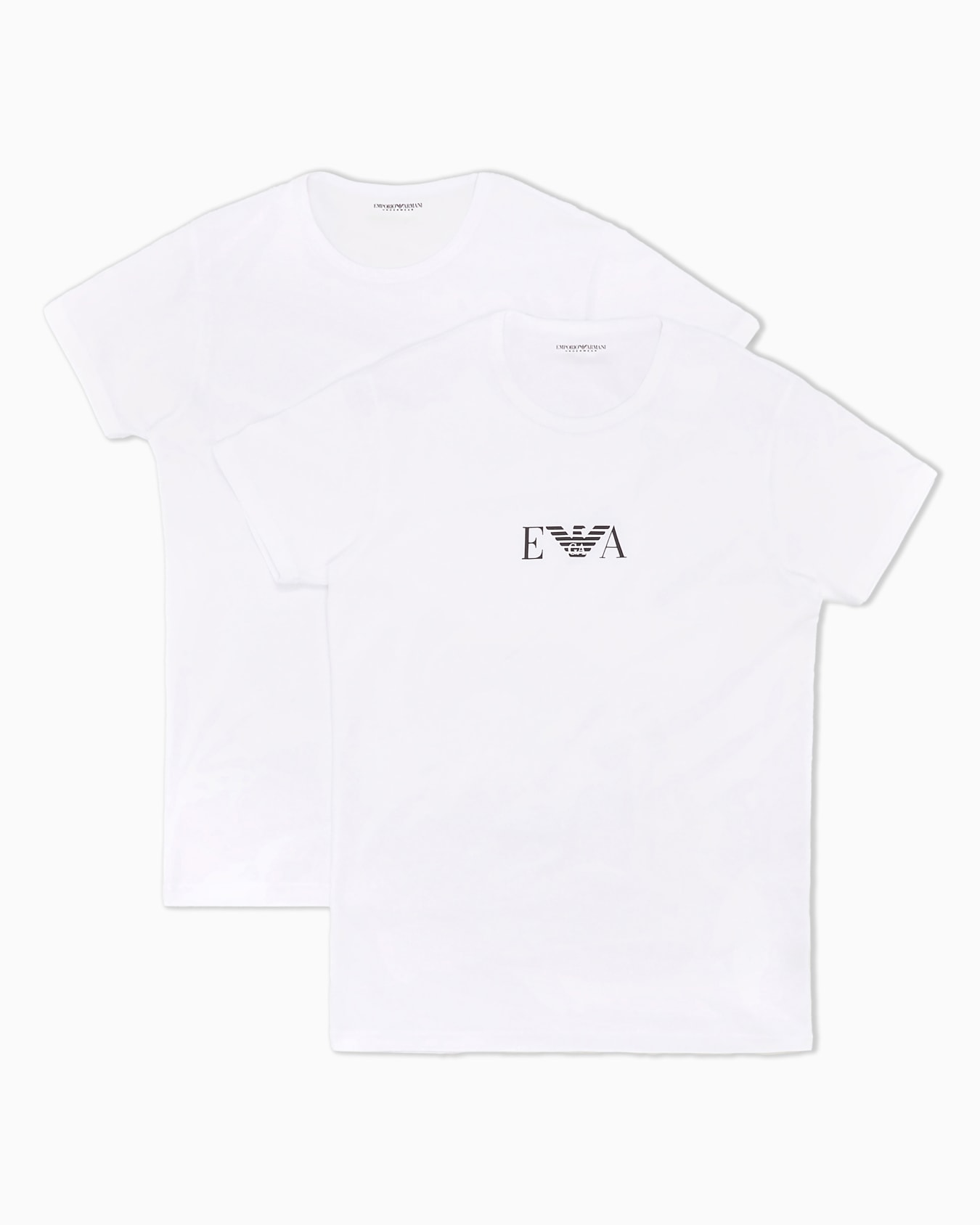 Two-pack of regular-fit underwear T-shirts with essential monogram logo Slide 0