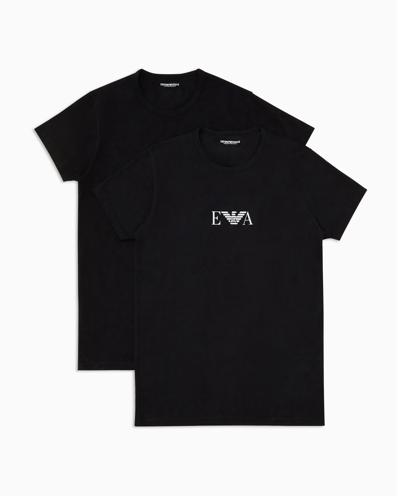 Lot composé de 2 T-shirts d'interieur à coupe classique avec logo monogramme épuré Diapositive 0