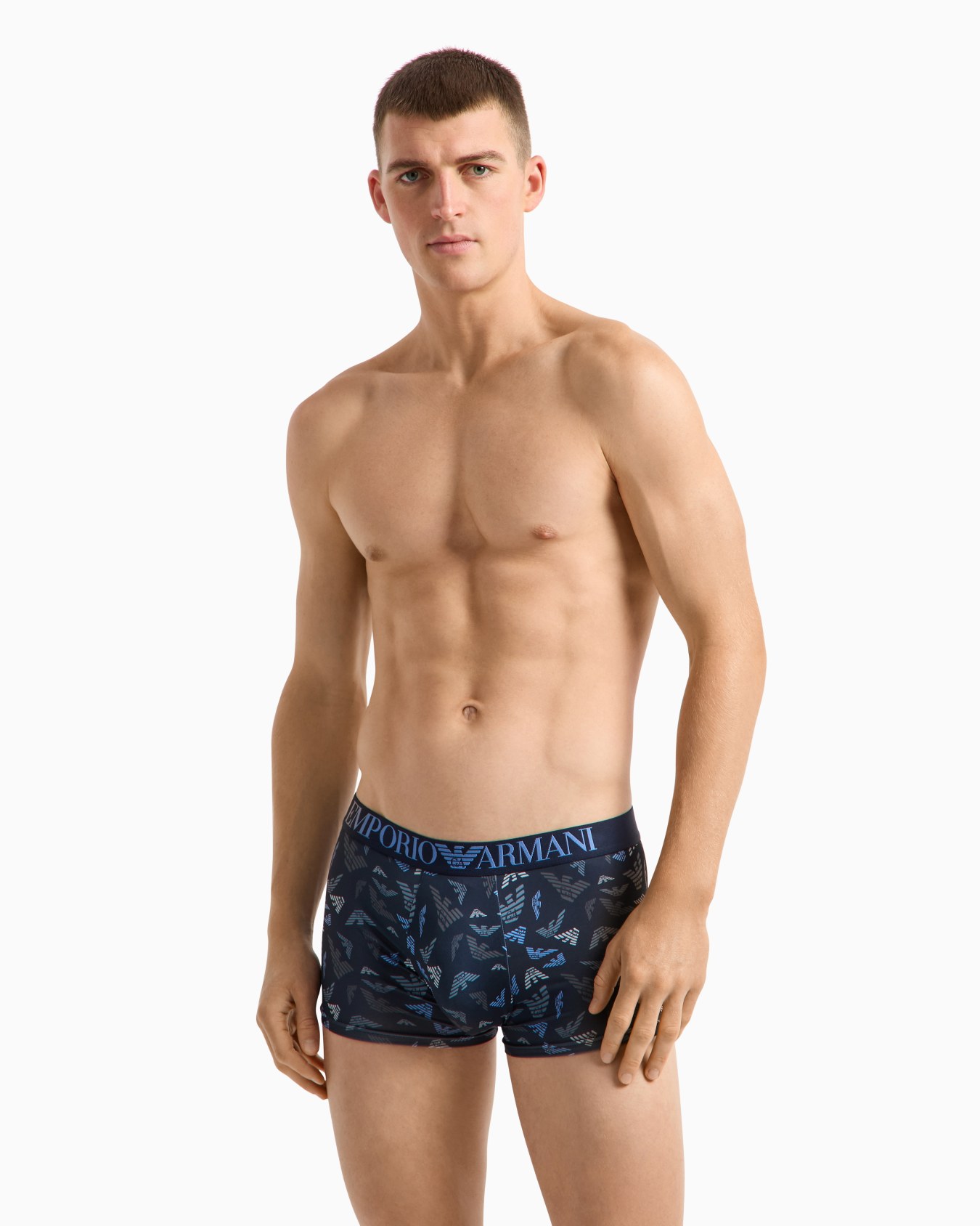 ASV Eng anliegende Boxershorts aus recycelter Mikrofaser mit Allover-Print Folie 1