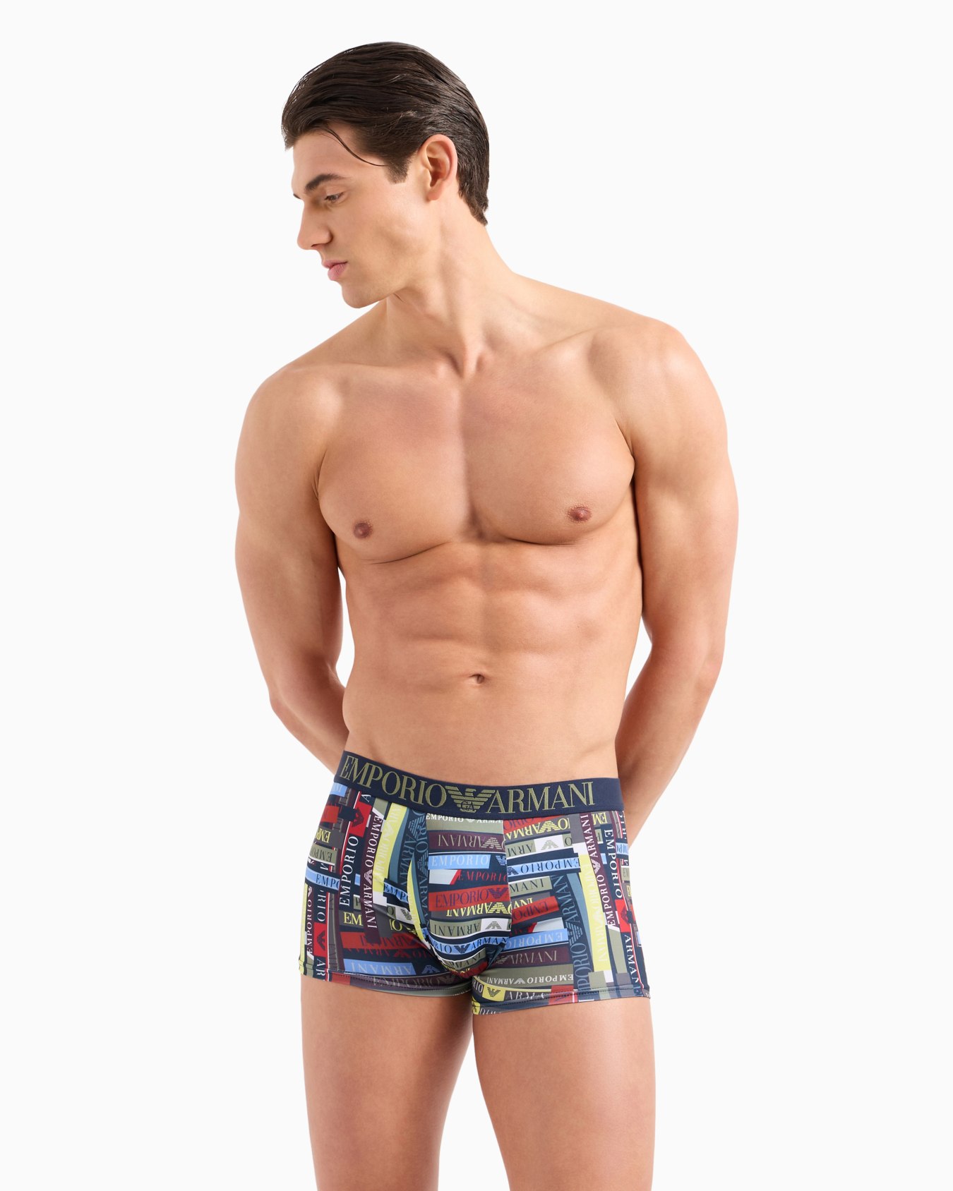ASV Eng anliegende Boxershorts aus recycelter Mikrofaser mit Allover-Print Folie 1