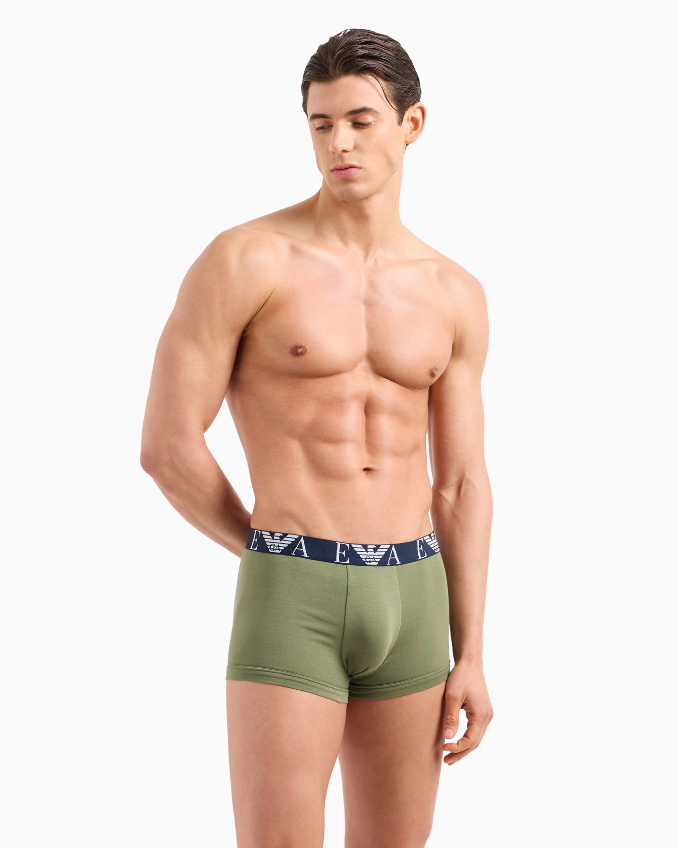 Three-pack of boxer briefs with bold monogram logo Slide 1