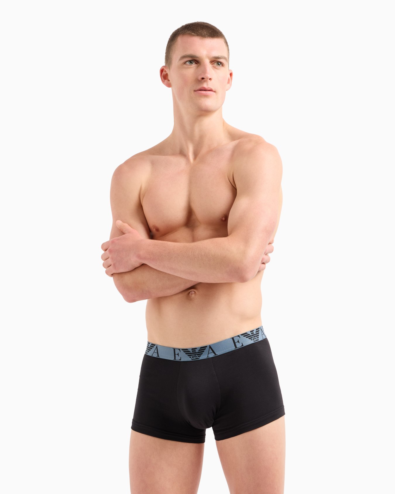 Three-pack of boxer briefs with bold monogram logo Slide 1