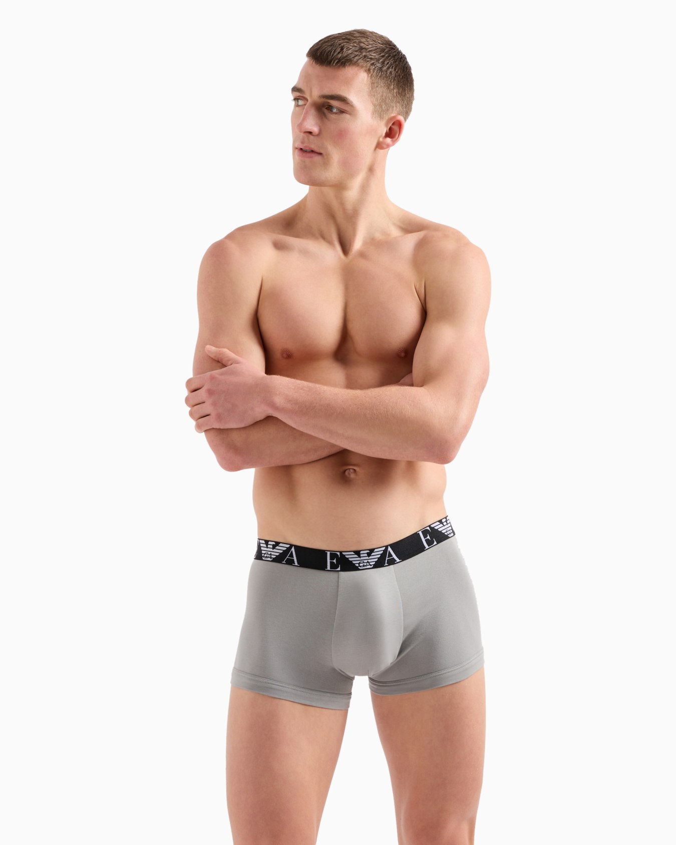 Three-pack of boxer briefs with bold monogram logo Slide 1