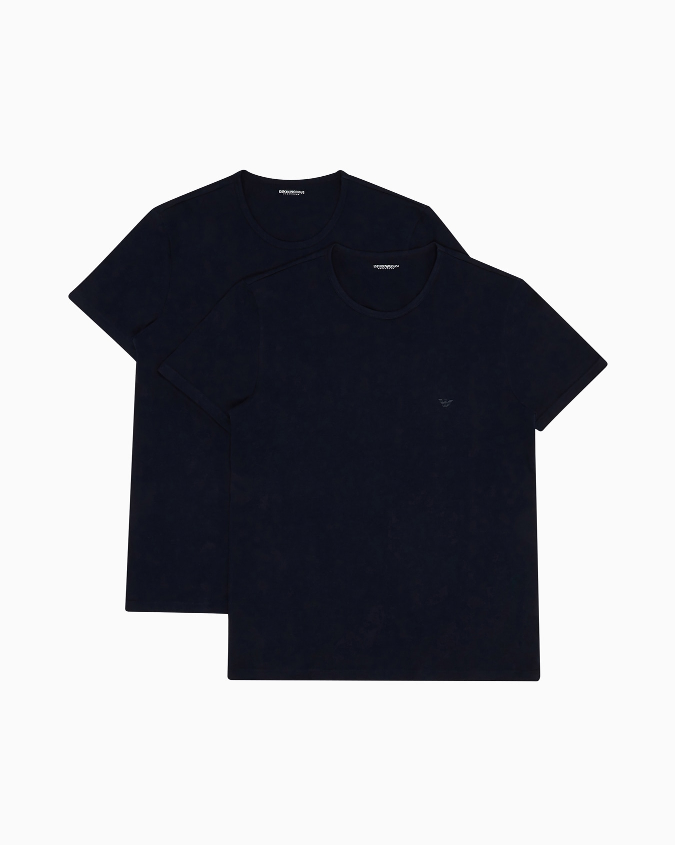 Two-pack of regular-fit, pure cotton underwear T-shirts Slide 0