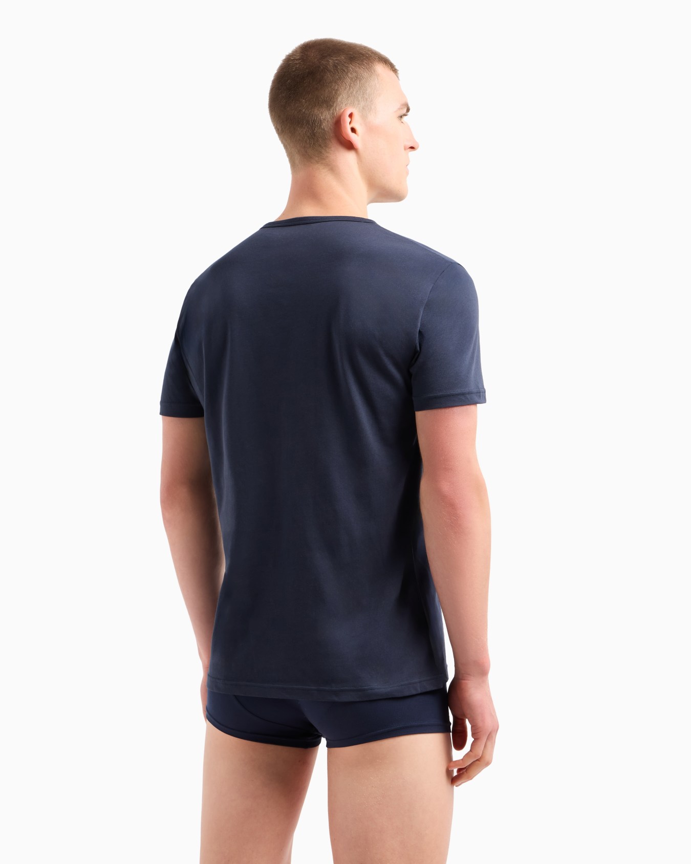 Two-pack of regular-fit, pure cotton underwear T-shirts Slide 2