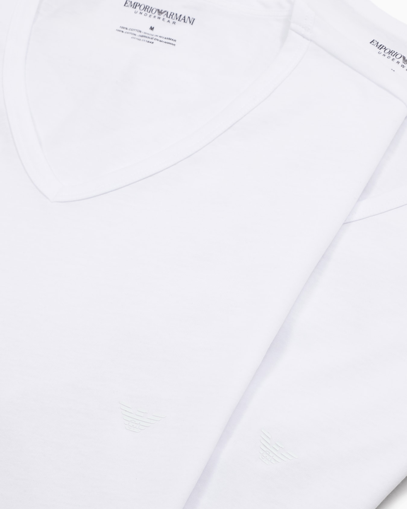 Pack 2 T-shirt underwear scollo V regular fit in puro cotone Slide 3