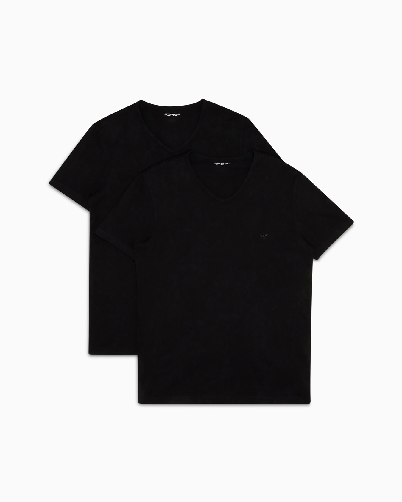 Two-pack of regular-fit, pure cotton, V-neck underwear T-shirts Slide 0
