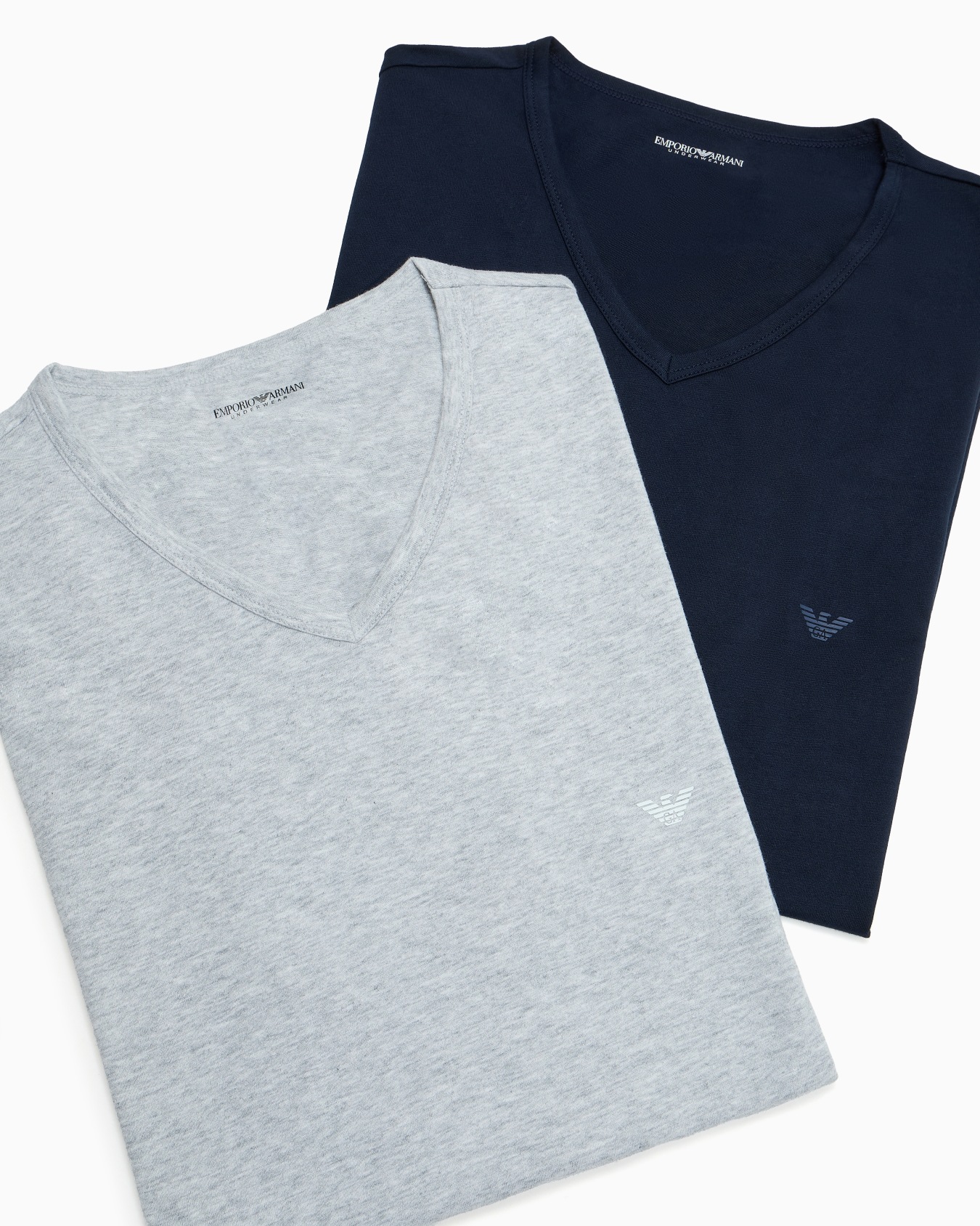 Two-pack of regular-fit, pure cotton, V-neck underwear T-shirts Slide 3