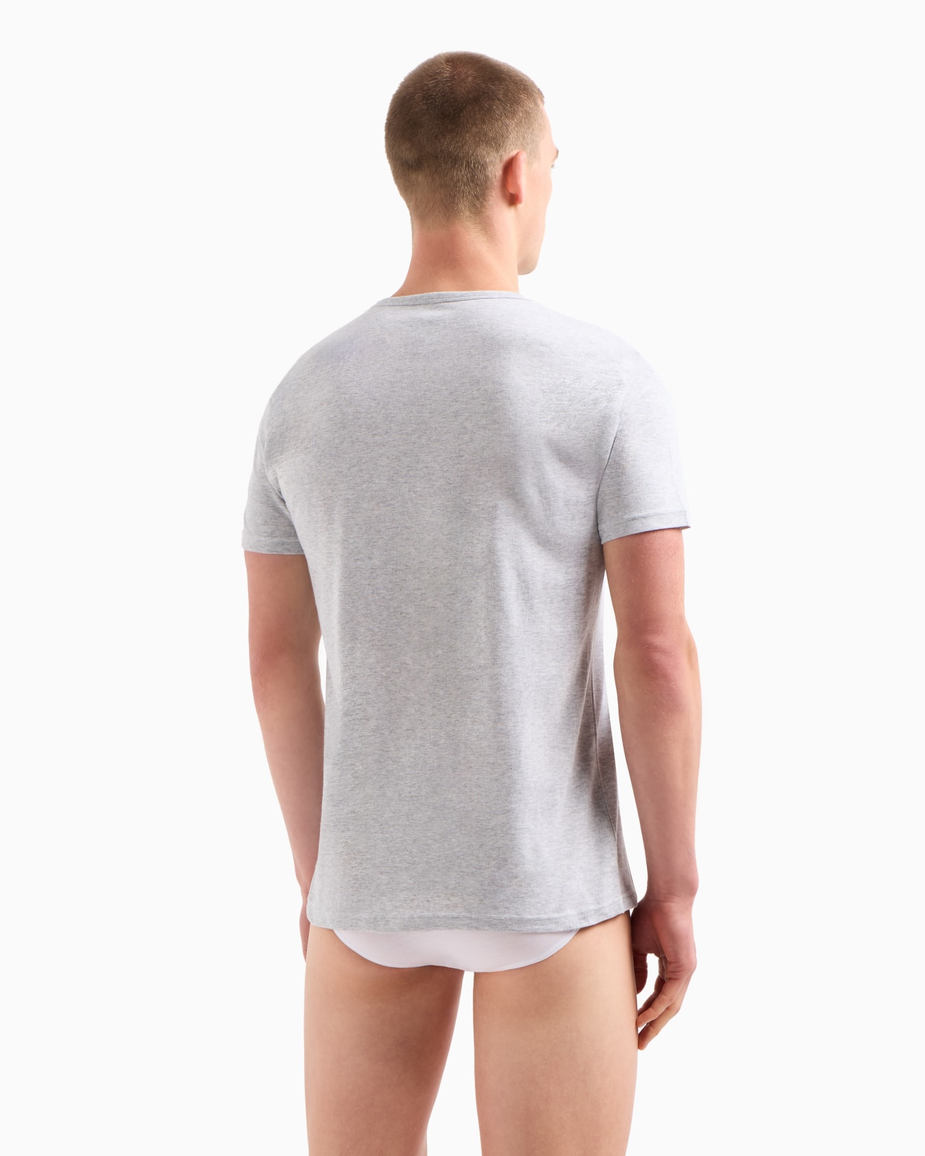 Two-pack of regular-fit, pure cotton, V-neck underwear T-shirts Slide 2