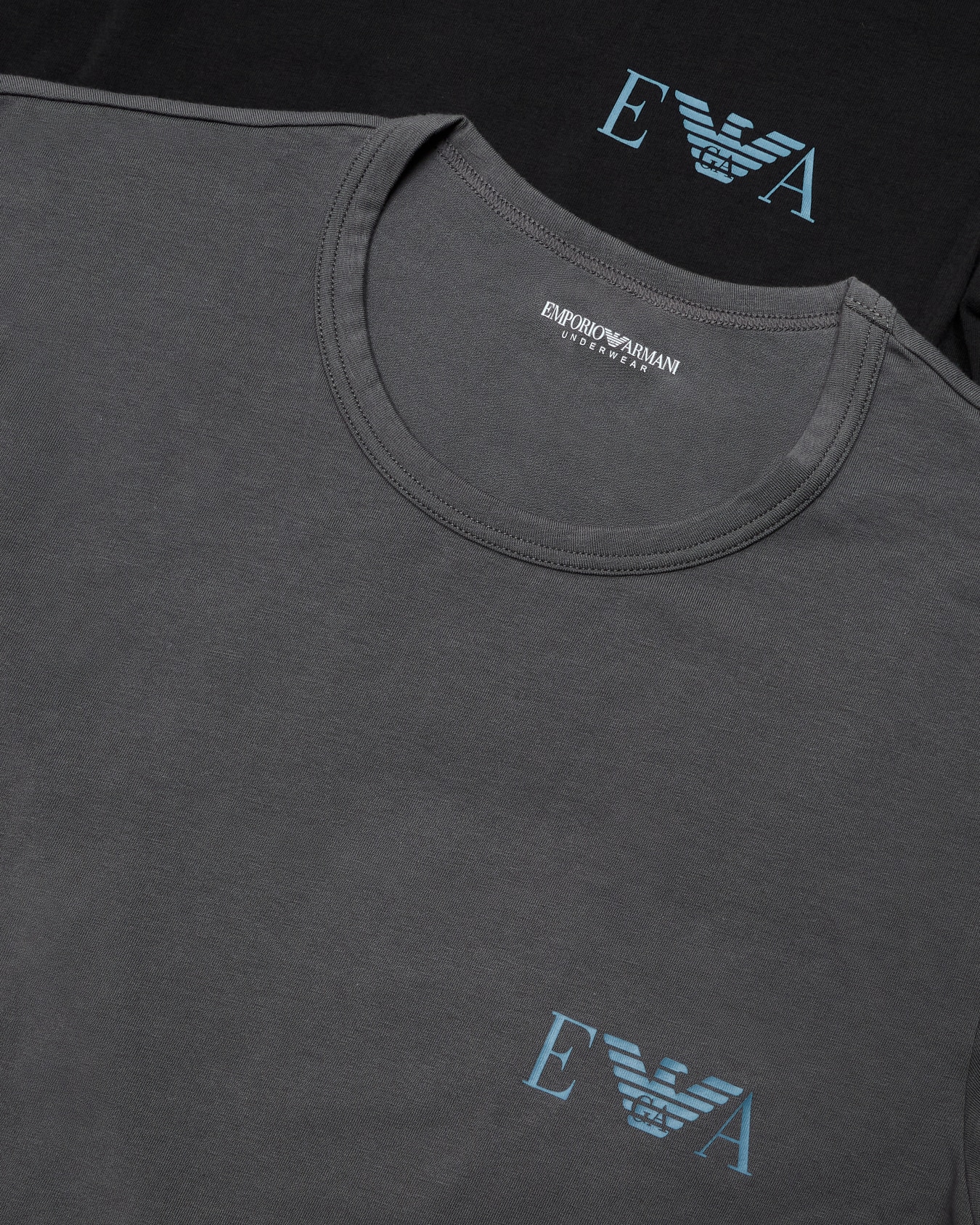 Two-pack of loungewear slim-fit T-shirts with a bold monogram logo Slide 3