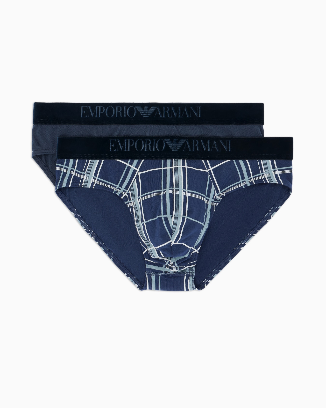 Two-pack of briefs with logo velvet waistband Slide 0