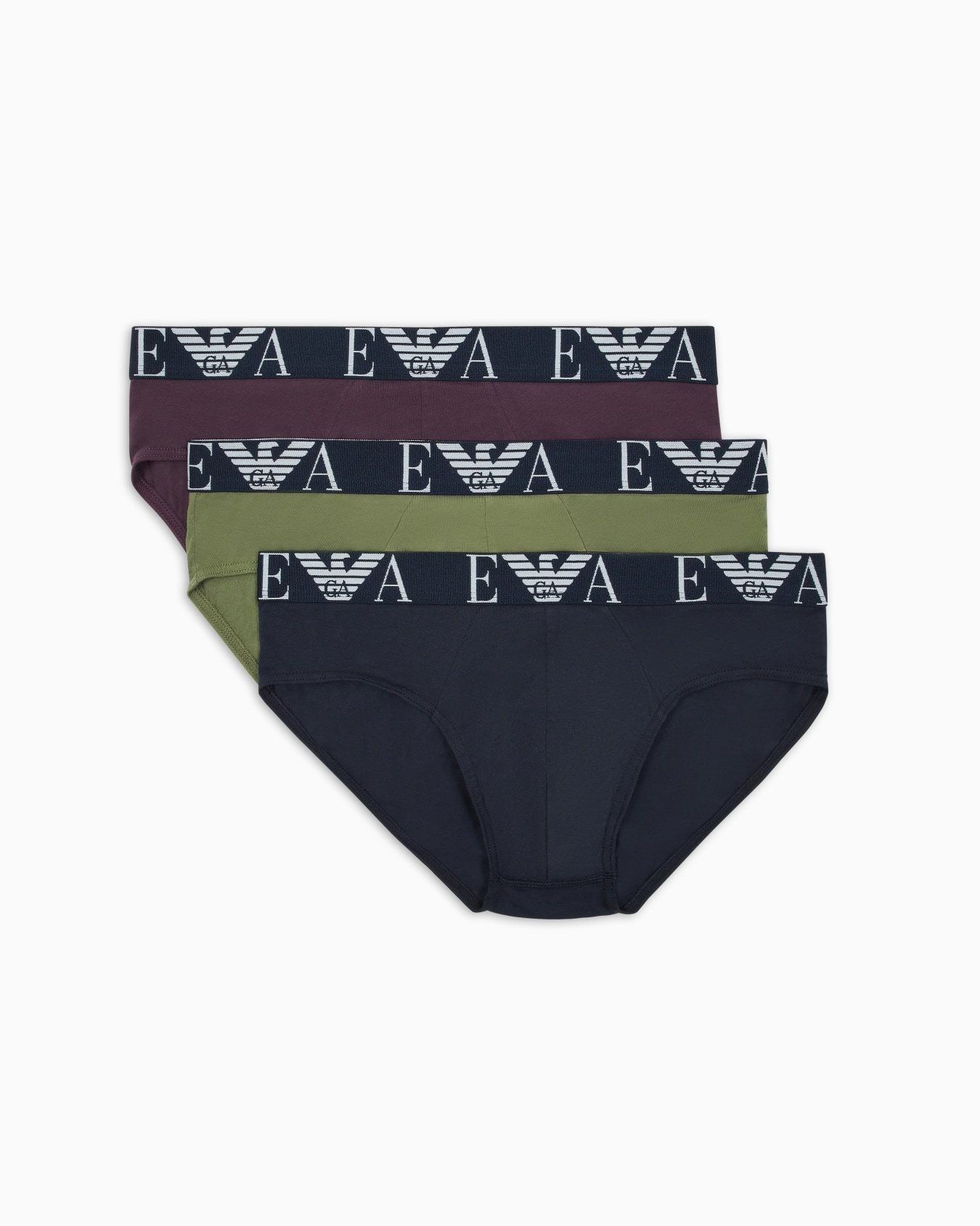 Three-pack of briefs with bold monogram logo Slide 0