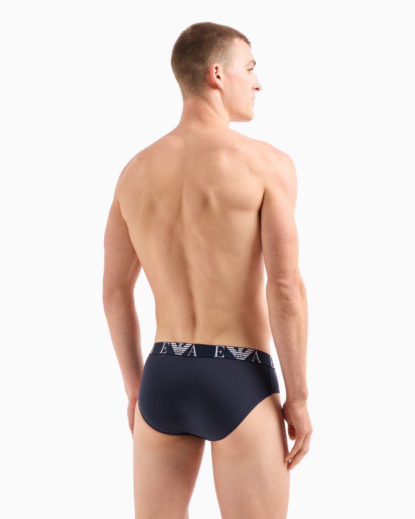 Three-pack of briefs with bold monogram logo Slide 2