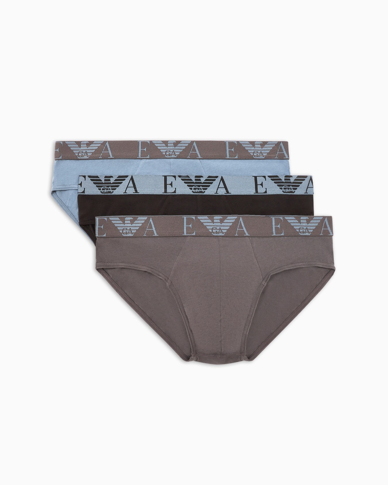 Three-pack of briefs with bold monogram logo Slide 0