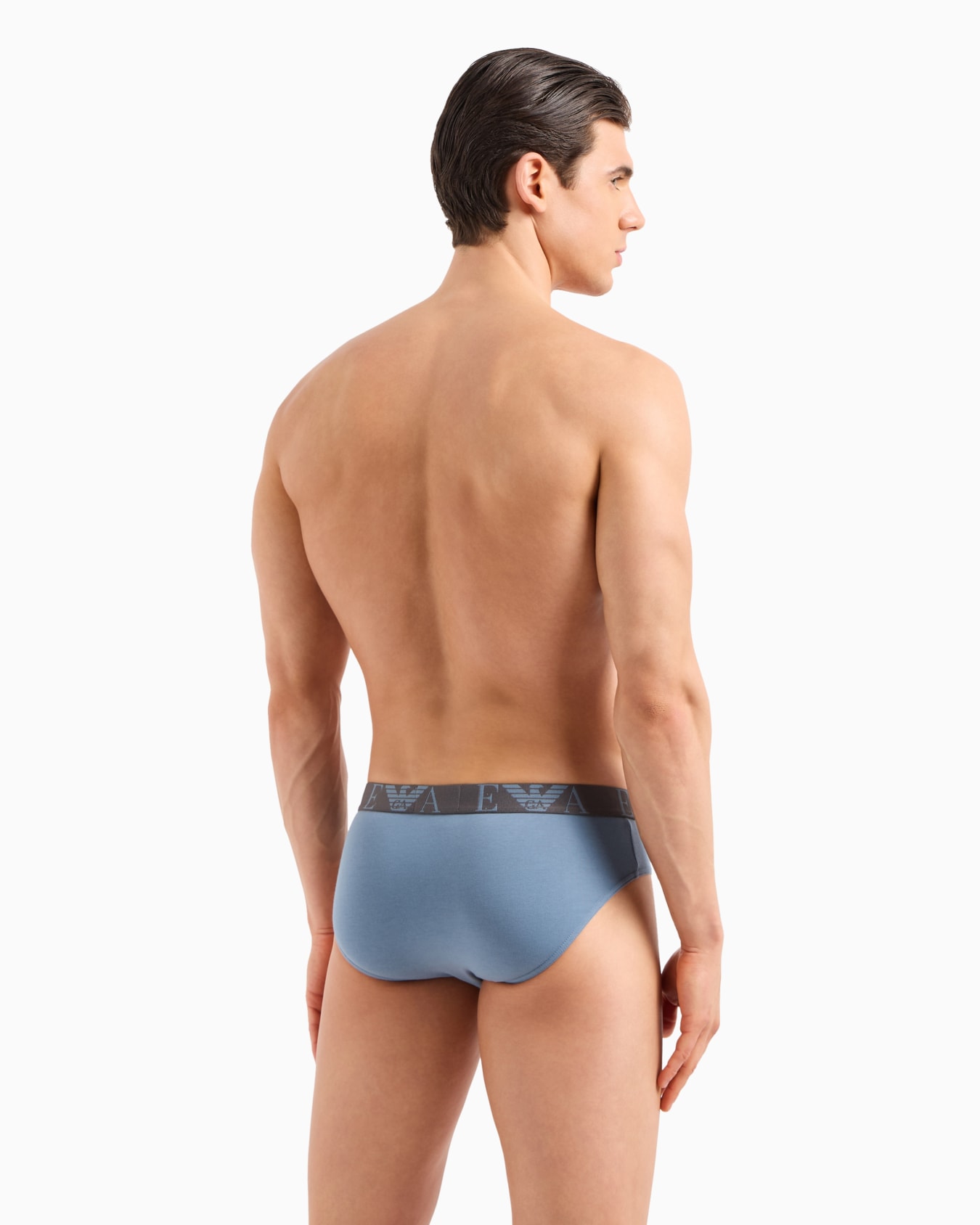 Three-pack of briefs with bold monogram logo Slide 2