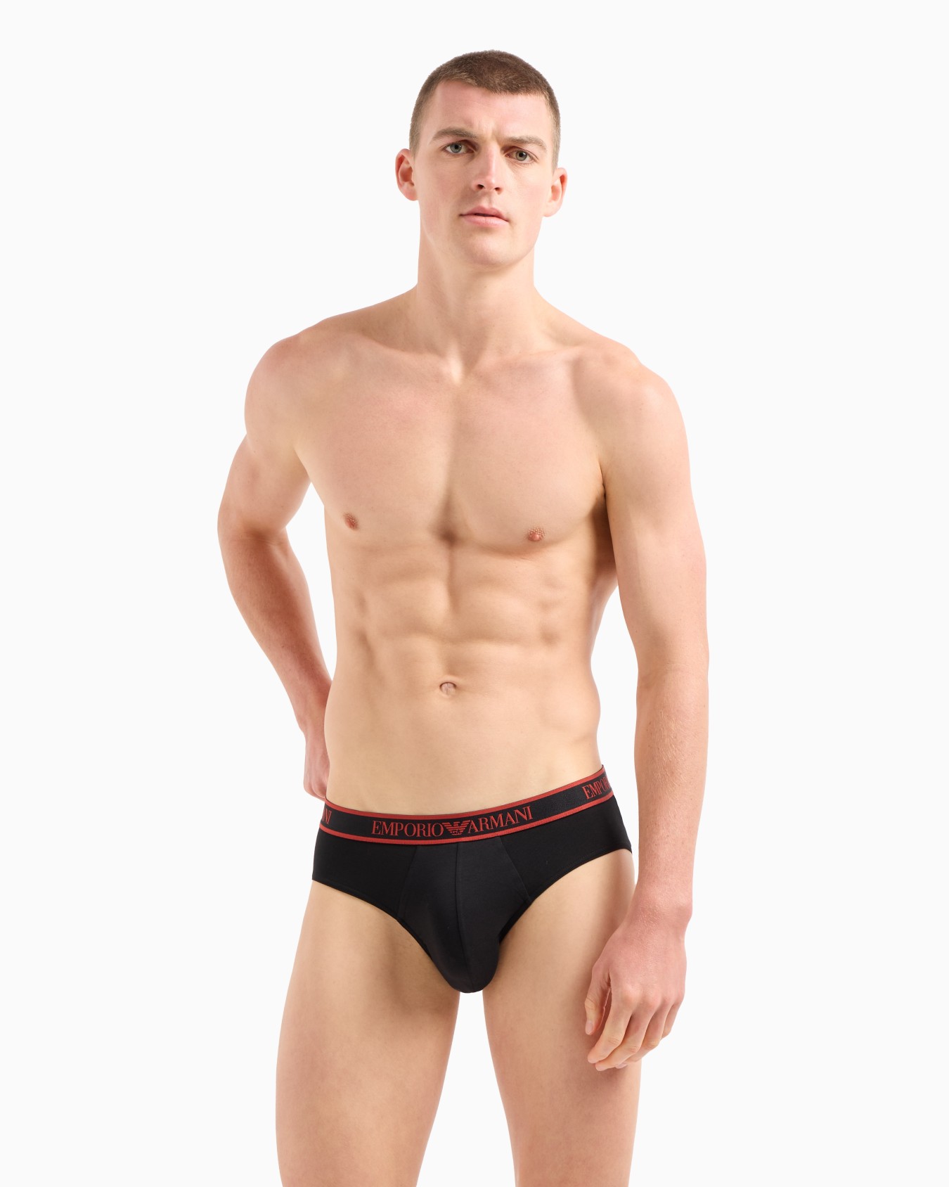 Three-pack of briefs with Core logo waistband Slide 1