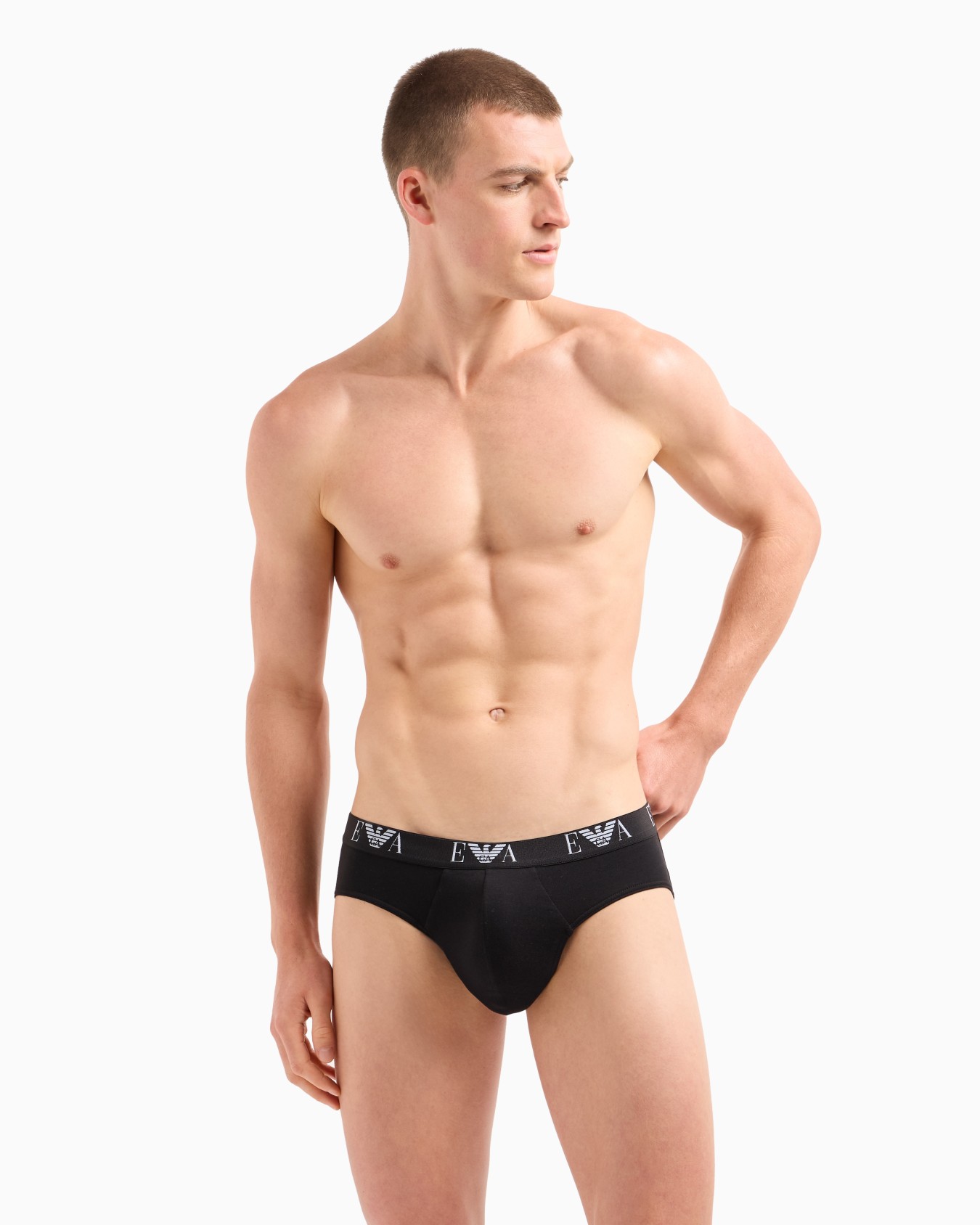 Three-pack of briefs with essential monogram logo Slide 1