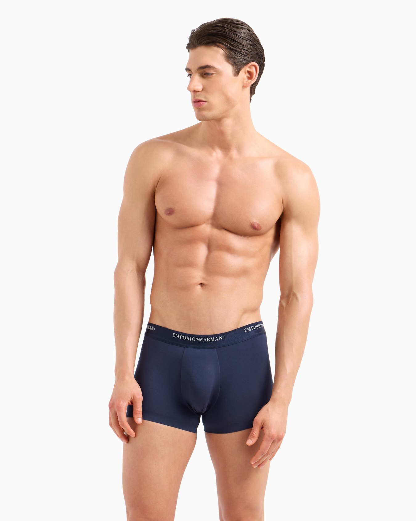 Soft modal boxer briefs with logo waist Slide 1