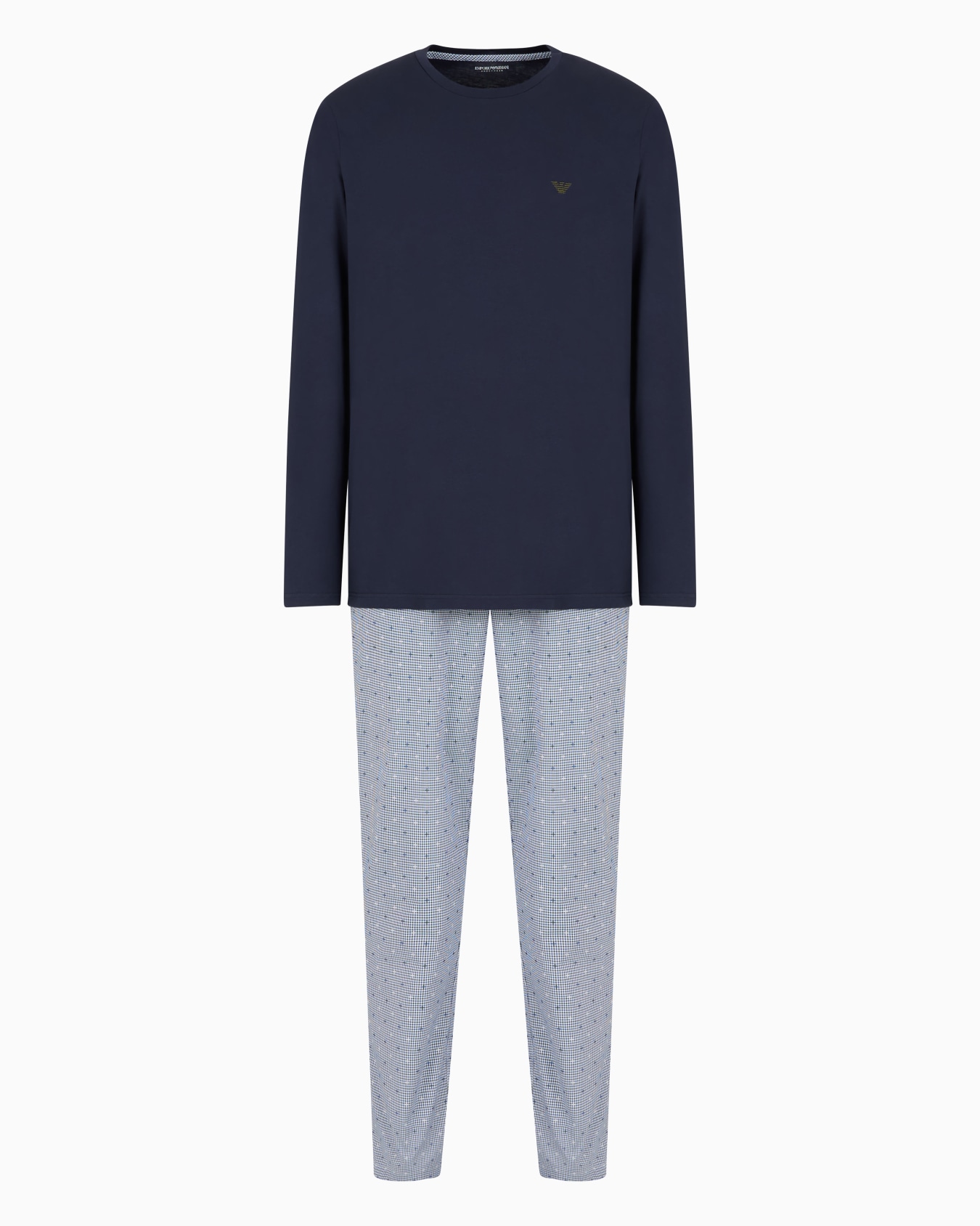 Pigiama con pantaloni in tessuto jacquard pattern all over Slide 0