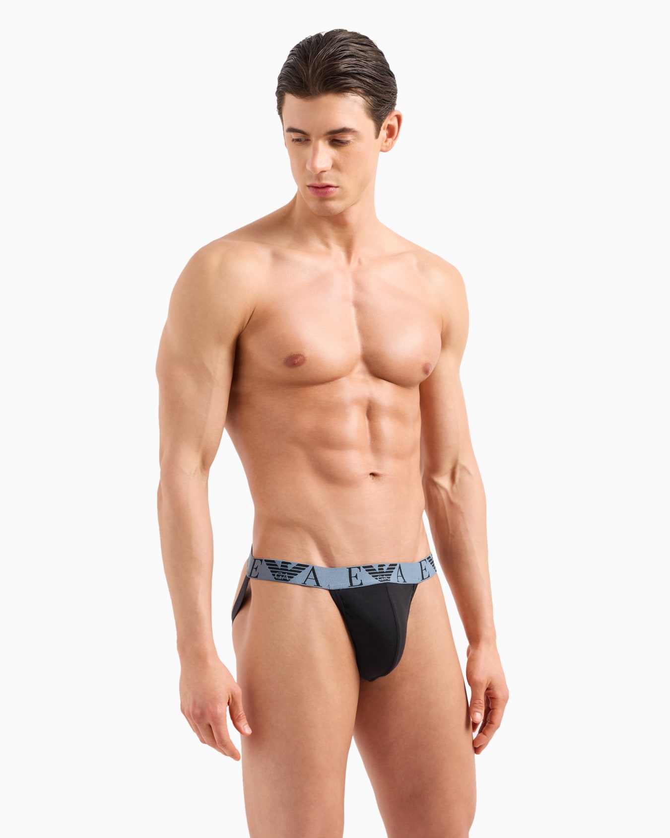 Two-pack of jockstraps with bold monogram logo Slide 1
