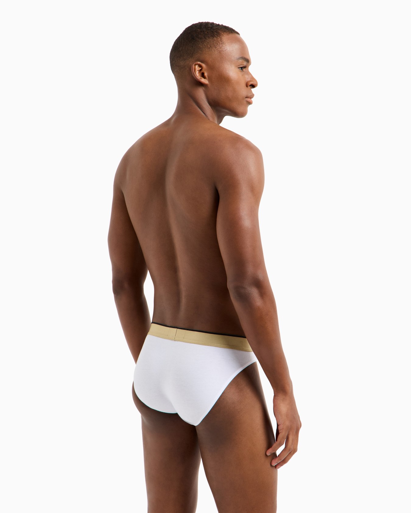 Slip taille élastique avec bande logo brillante Diapositive 2