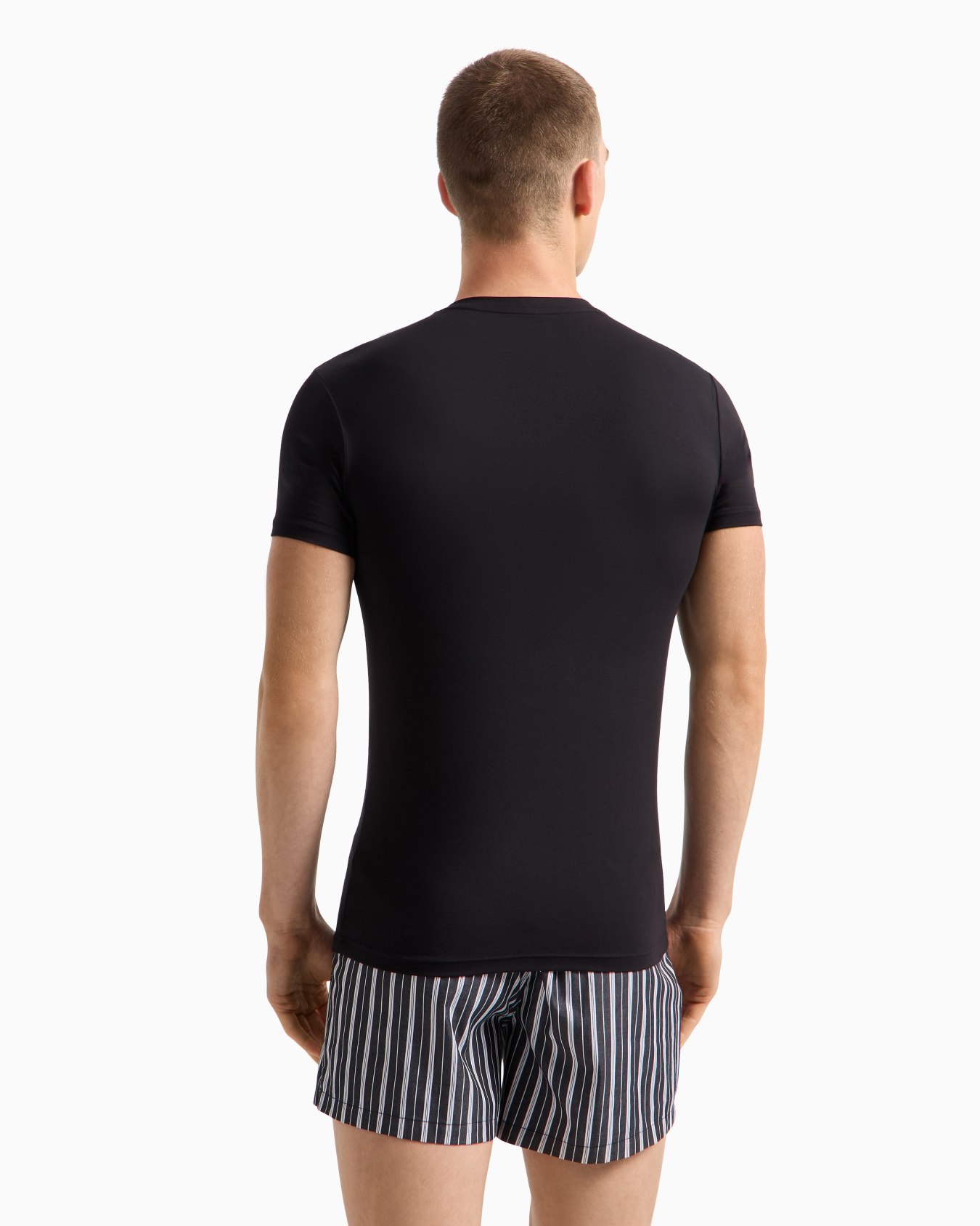 Loungewear fitted V-neck T-shirt in cosy modal Slide 2