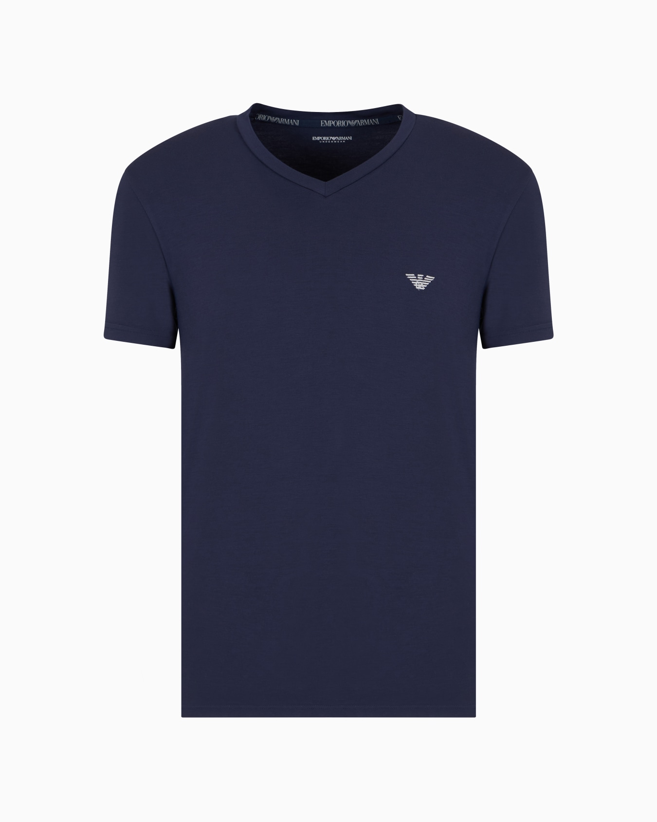 Loungewear fitted V-neck T-shirt in cosy modal Slide 0