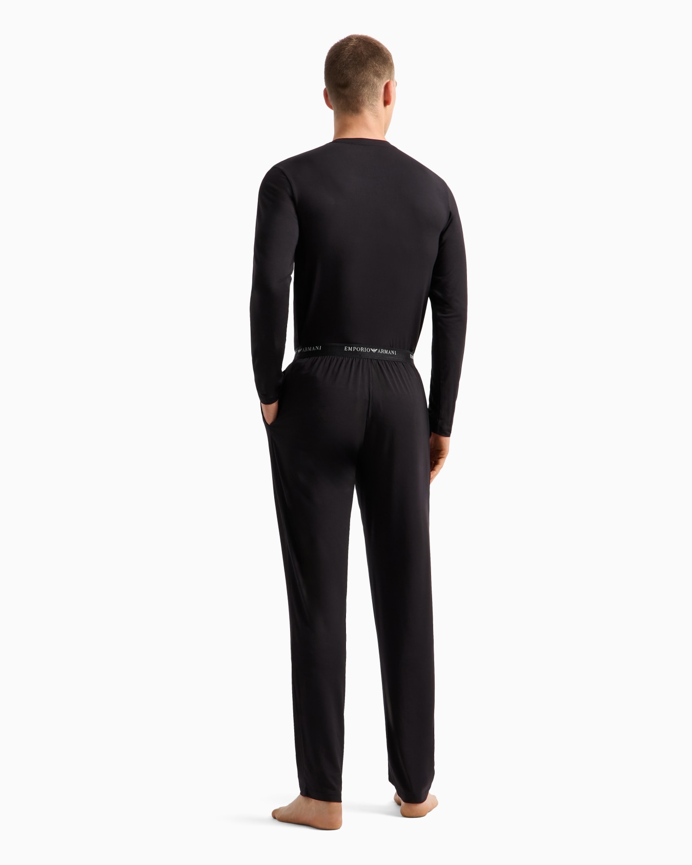 Pantalon de détente avec taille élastique logotypée en modal doux Diapositive 2