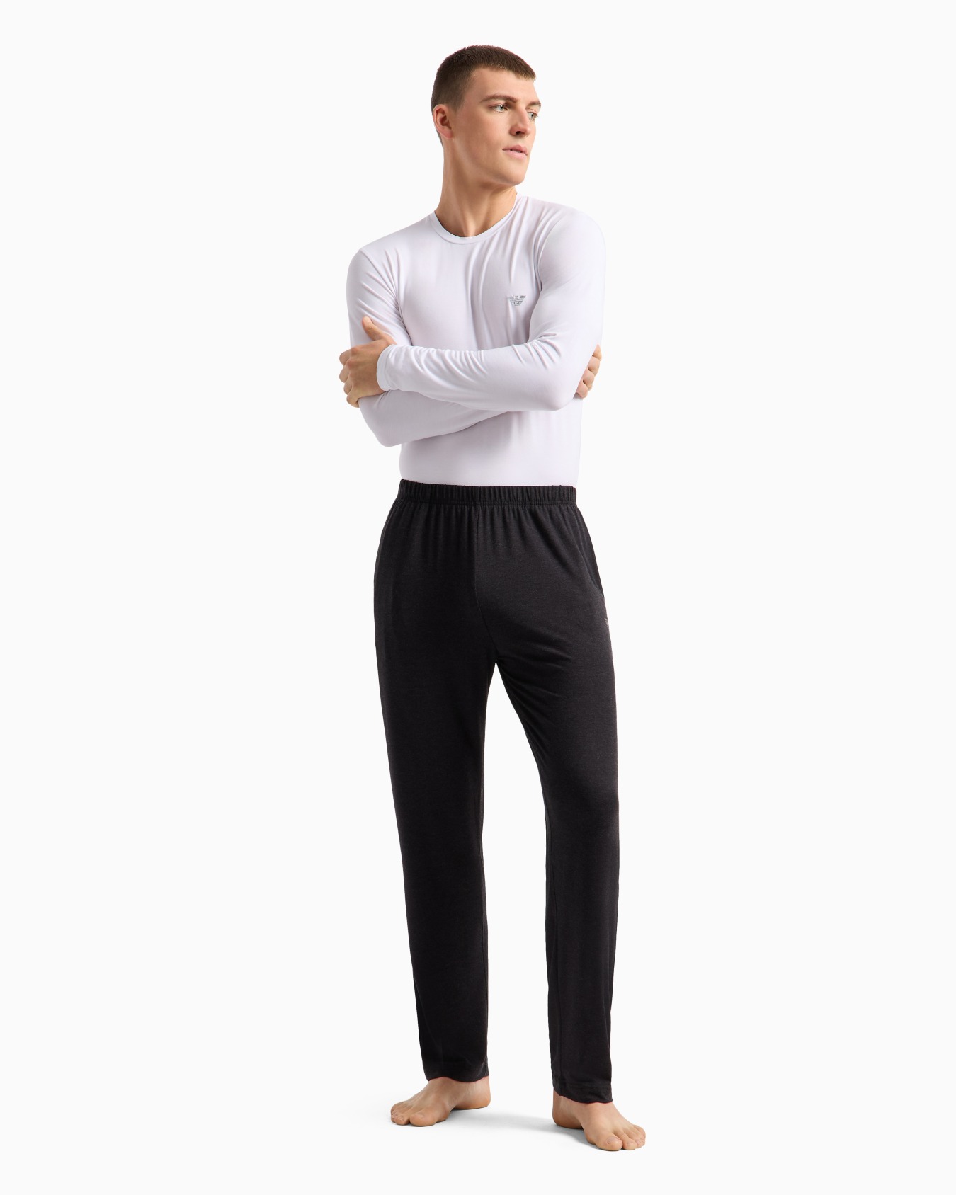 Wool-effect viscose loungewear trousers Slide 1