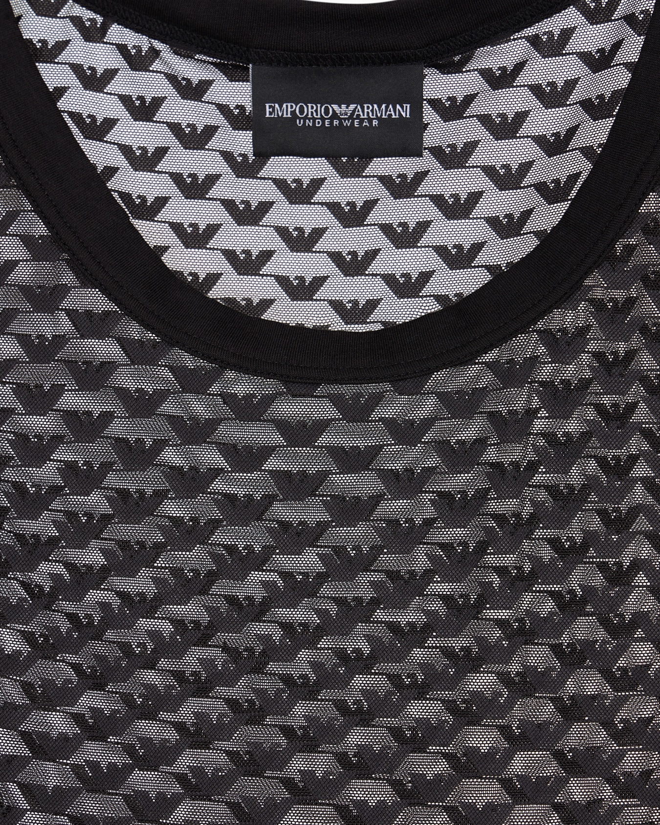 Jacquard mesh tank top with all-over eagle logo Slide 3
