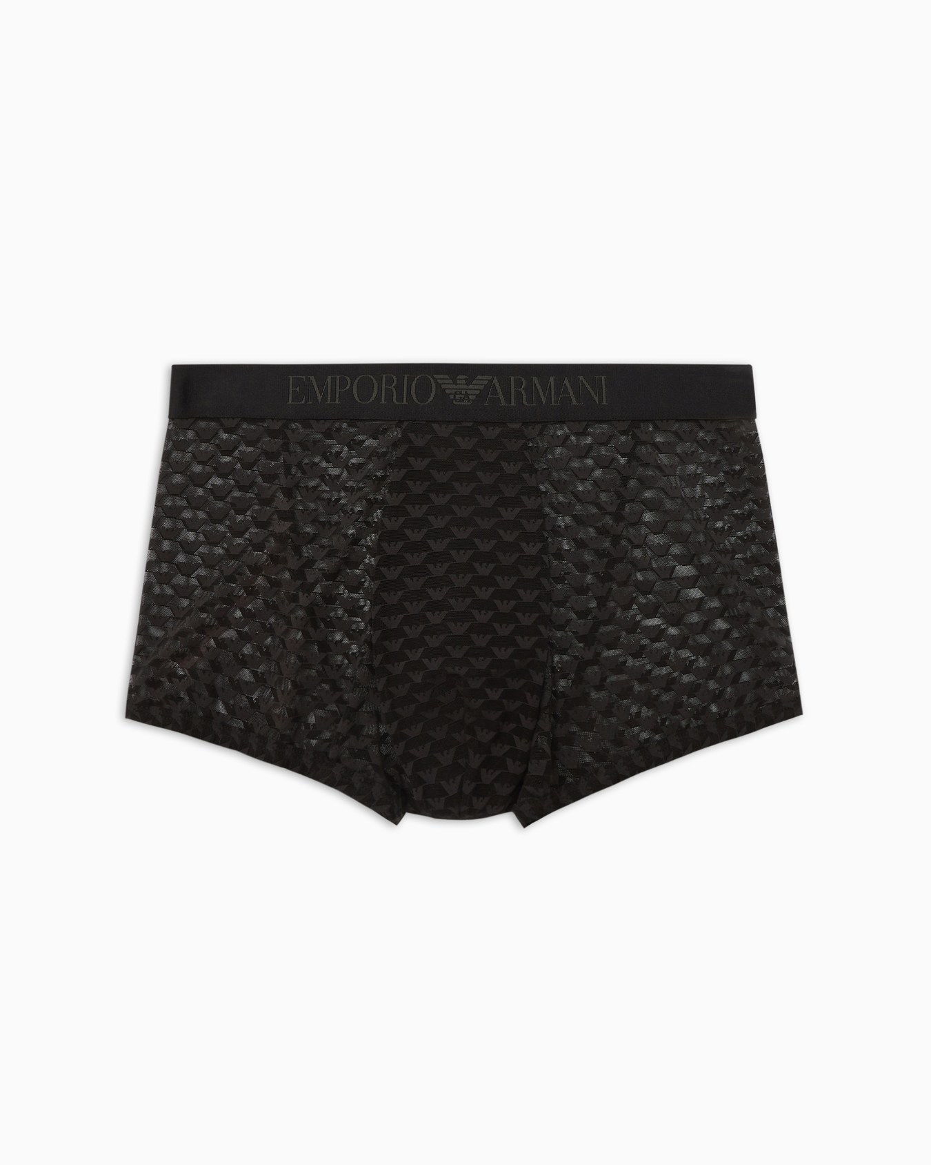 Jacquard mesh boxer briefs with all-over eagle logo Slide 0