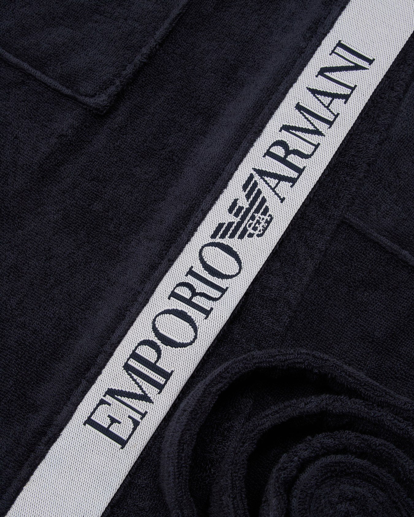 Terrycloth bathrobe with Logotape band Slide 4