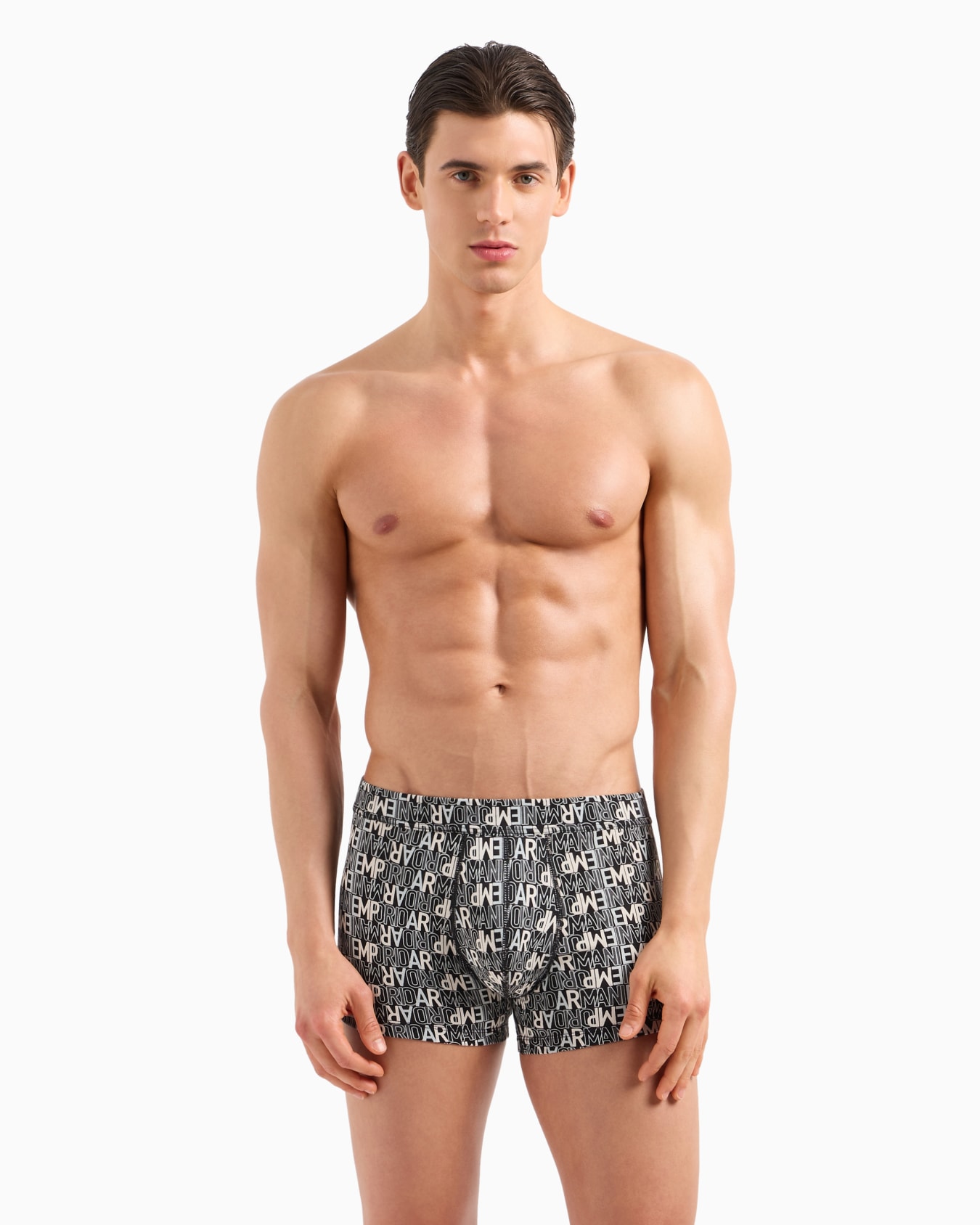 Enge Boxershorts mit durchgehendem Logo-Schriftzug Folie 1
