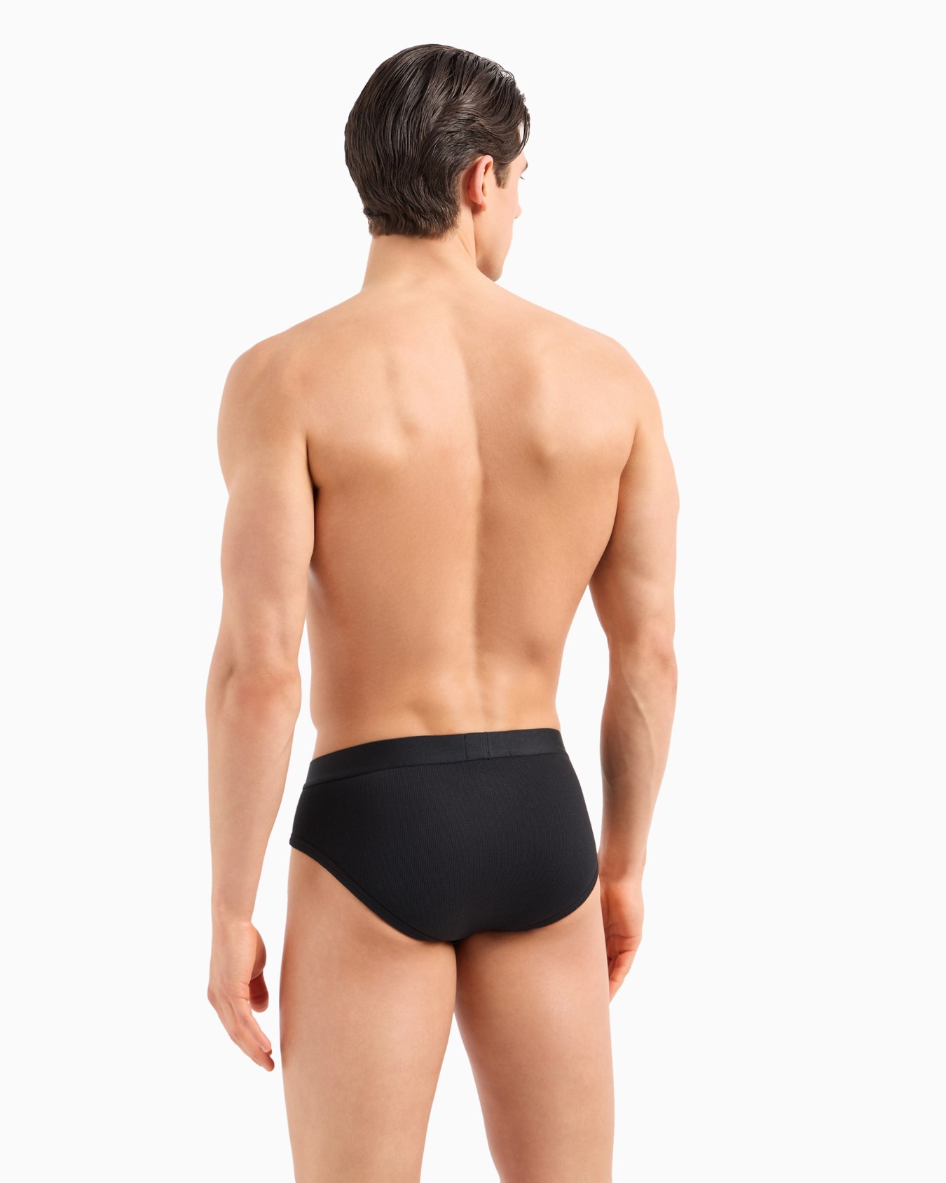 Lot de 2 slips en coton à fines côtes avec bande logotypée Diapositive 2