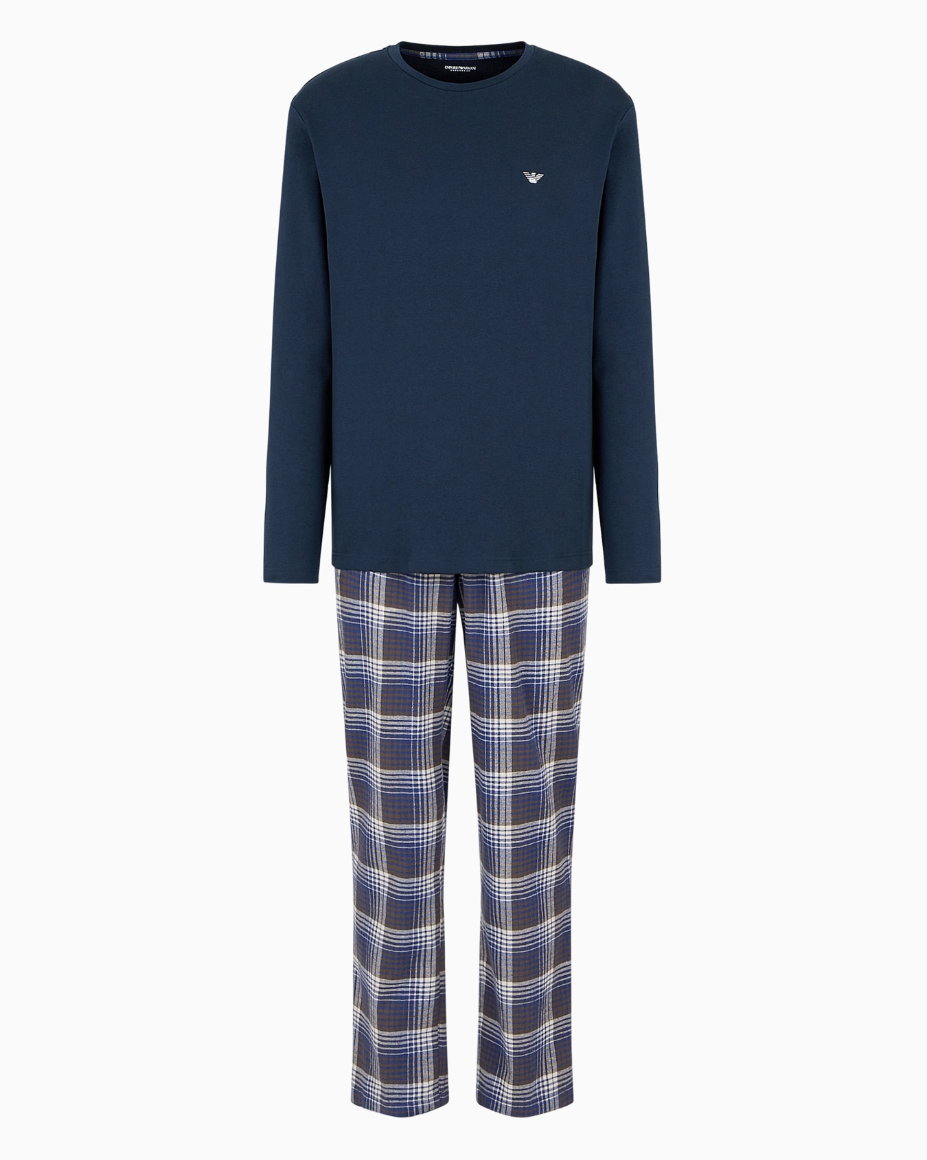 Pyjama avec pantalon en flanelle jacquard à motif all over Diapositive 0