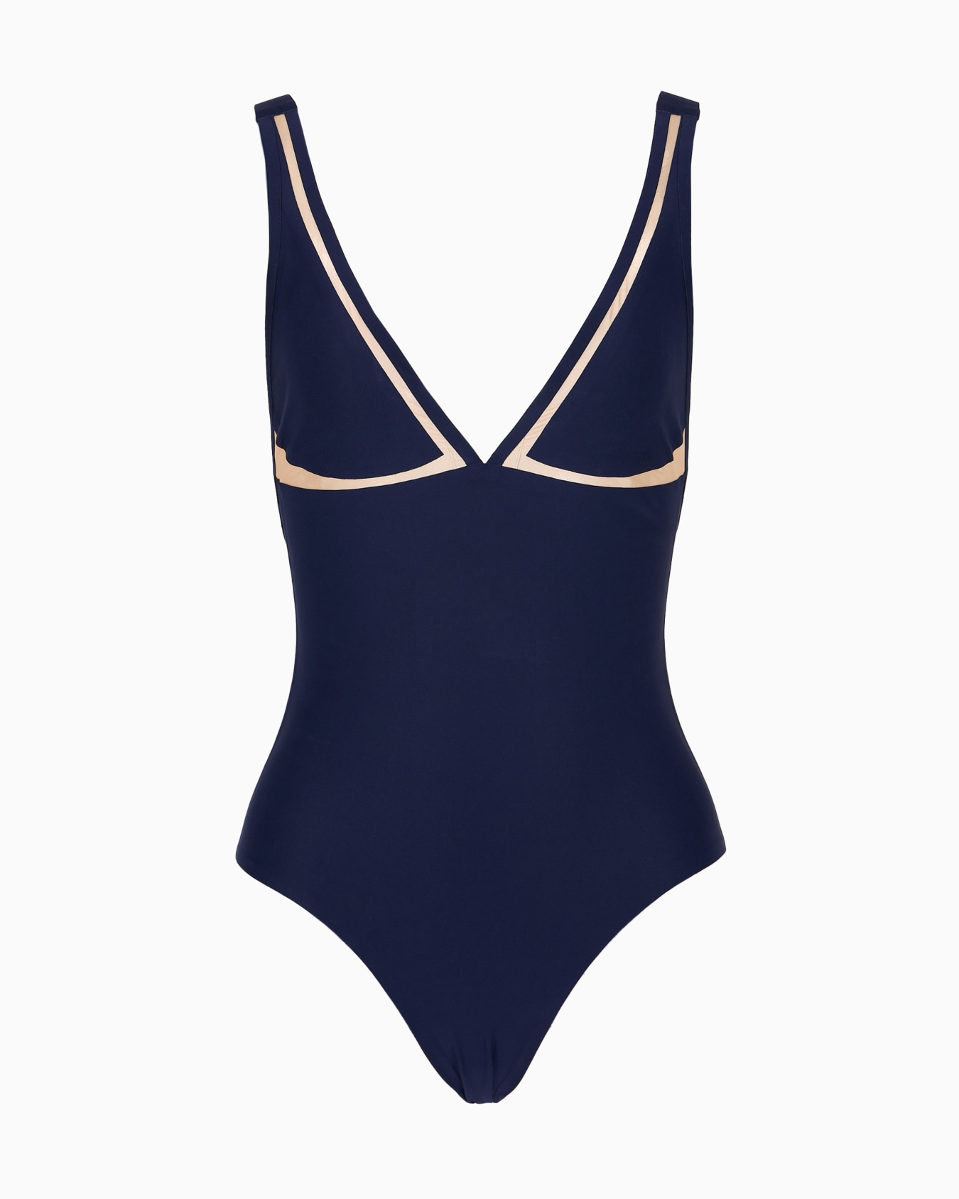 One-piece swimsuit with tulle details Slide 0