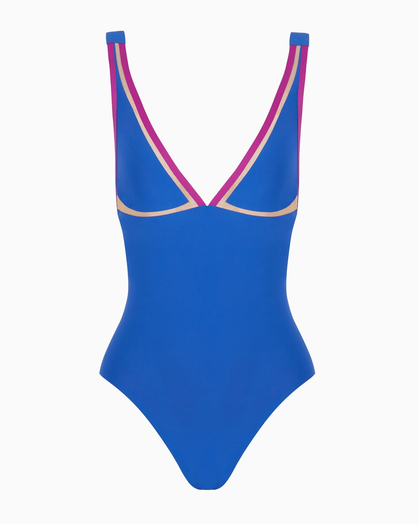 One-piece swimsuit with tulle details Slide 0