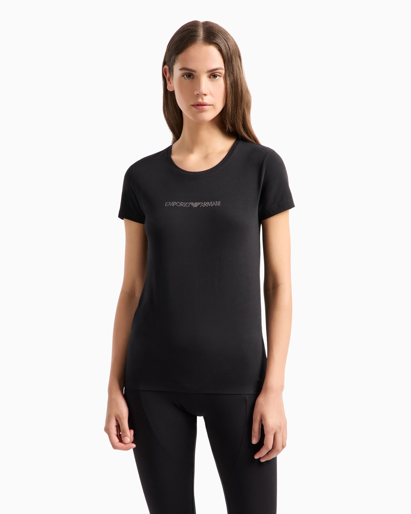 ASV Essential logo studs organic-cotton loungewear T-shirt Slide 1