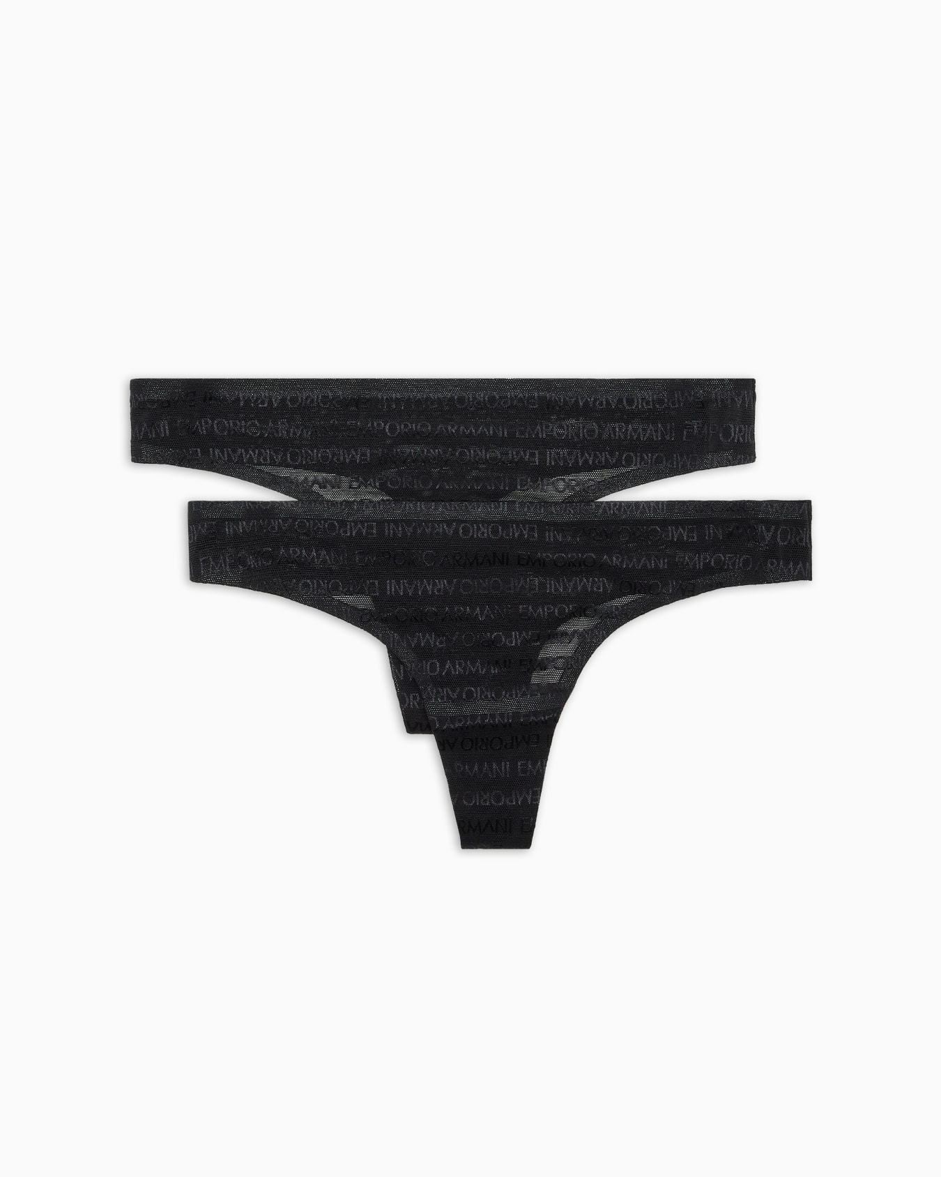 Two-pack of ASV recycled bonded mesh thongs with all-over logo lettering Slide 0