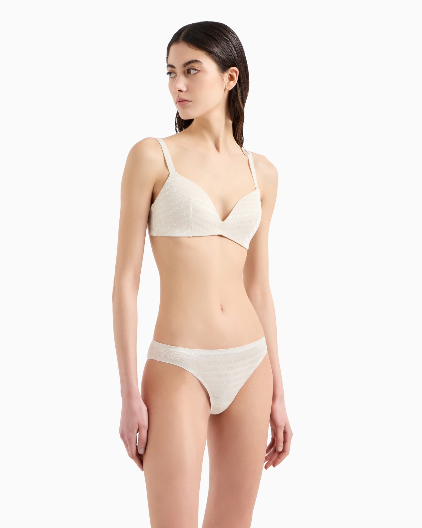 Two-pack of ASV recycled bonded mesh Brazilian briefs with all-over logo lettering Slide 1