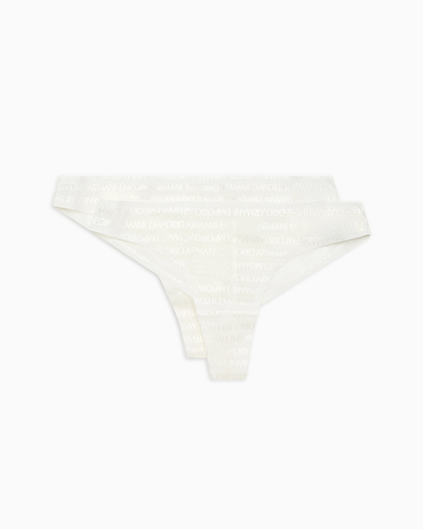 Two-pack of ASV recycled bonded mesh Brazilian briefs with all-over logo lettering Slide 0