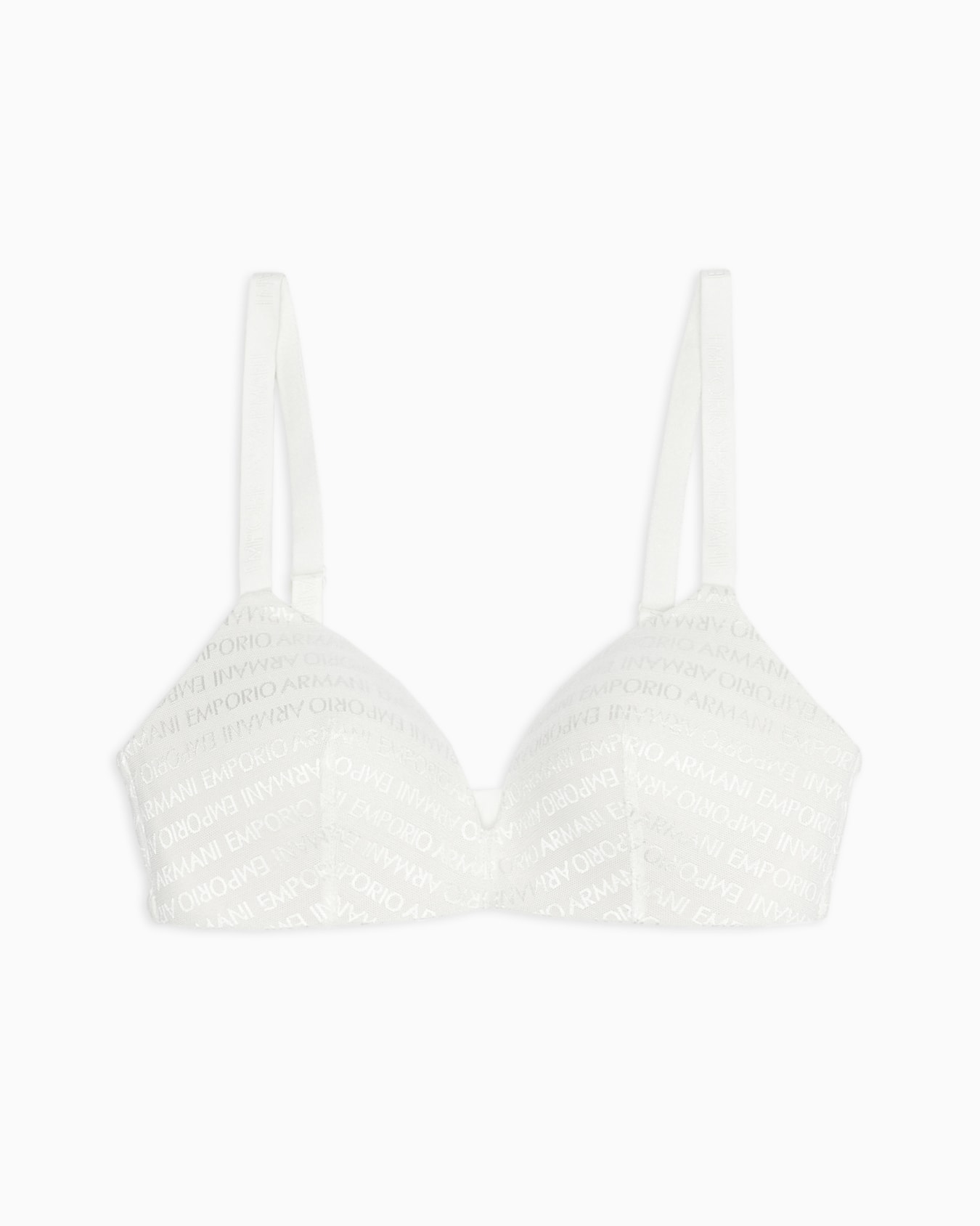 ASV padded triangle bra in recycled bonded mesh with all-over logo lettering Slide 0