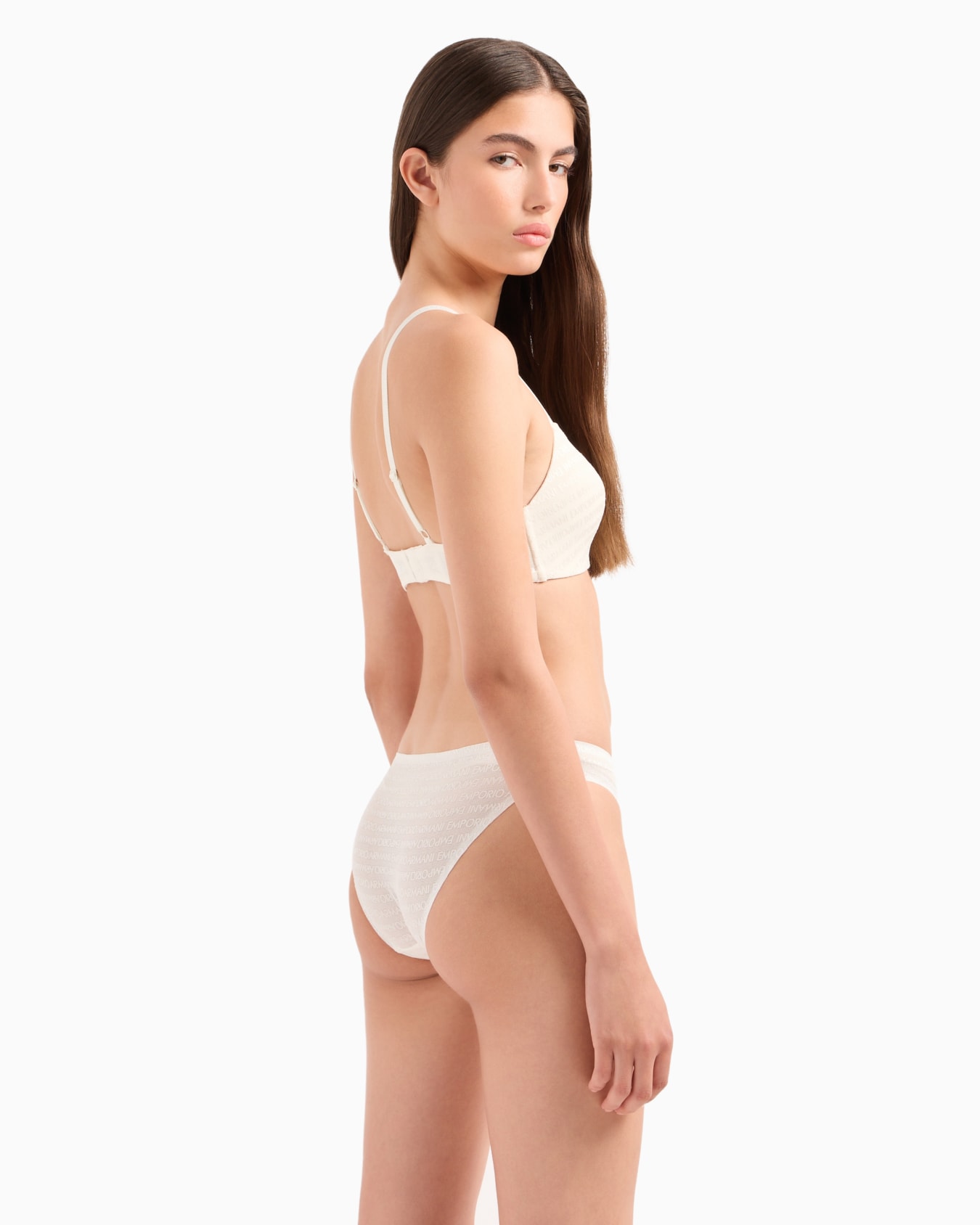 ASV padded triangle bra in recycled bonded mesh with all-over logo lettering Slide 2